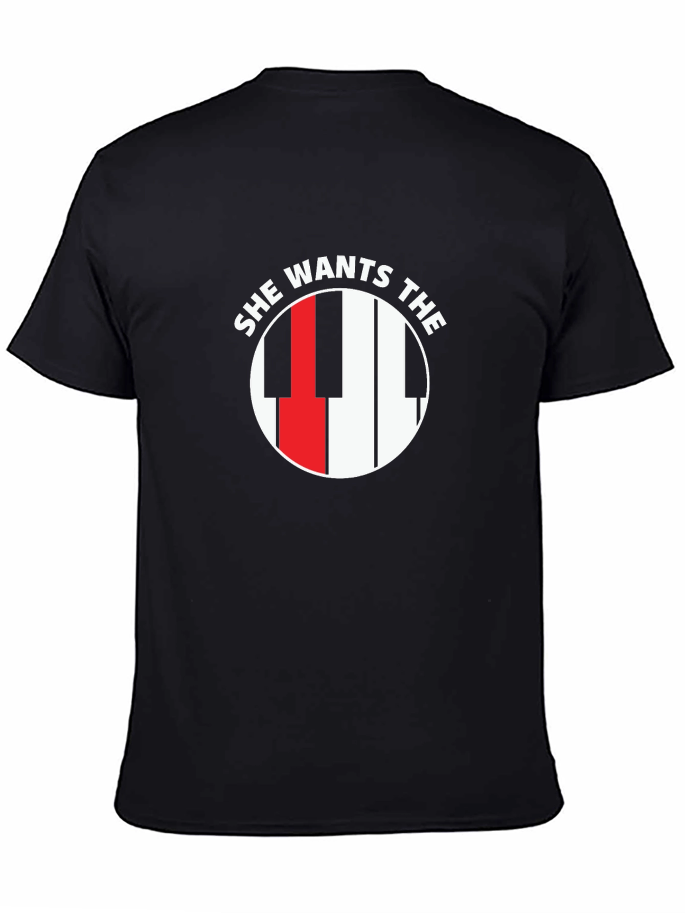 Black She Wants The Piano T-Shirt view 4