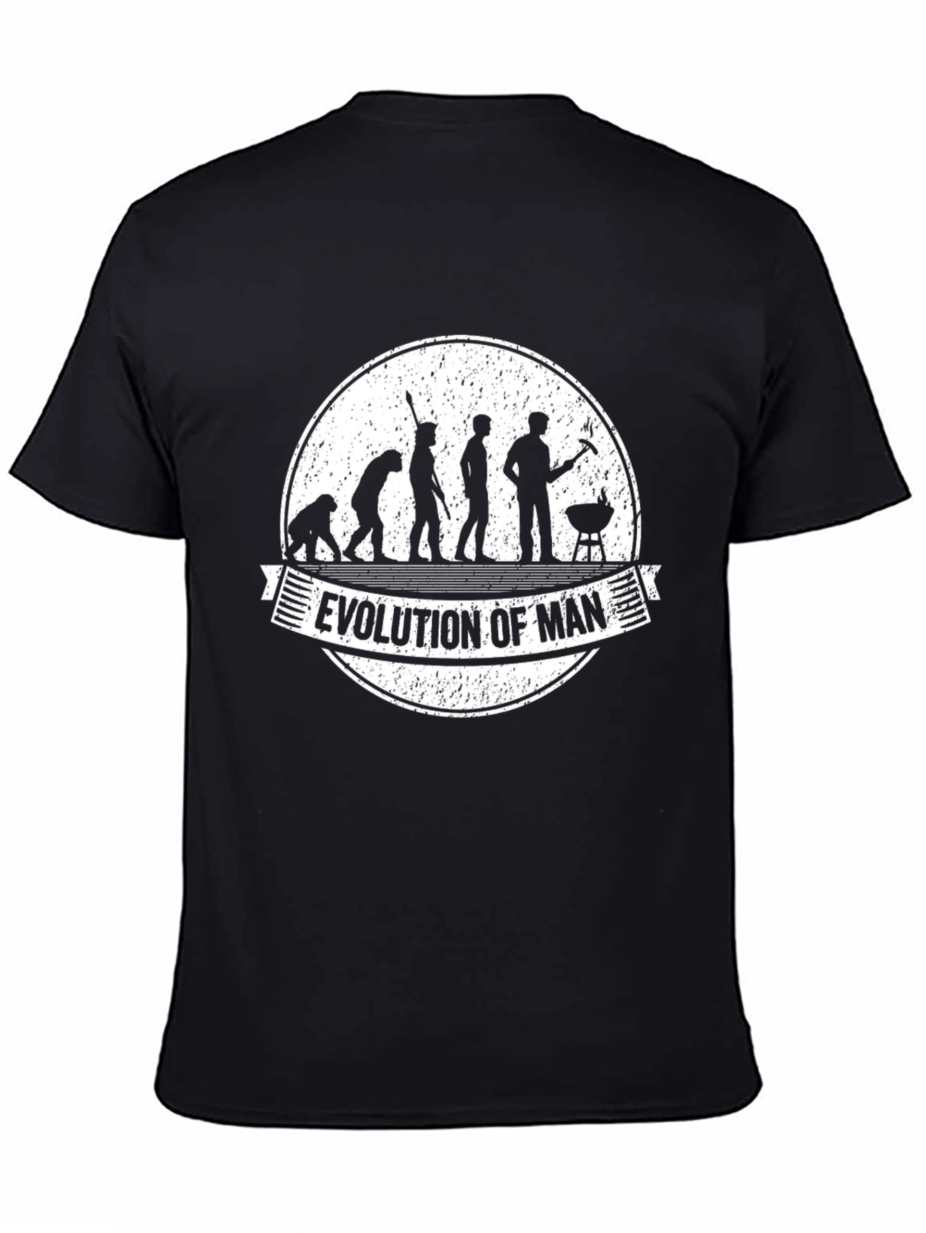 Black Evolution of Man BBQ T-Shirt view 4