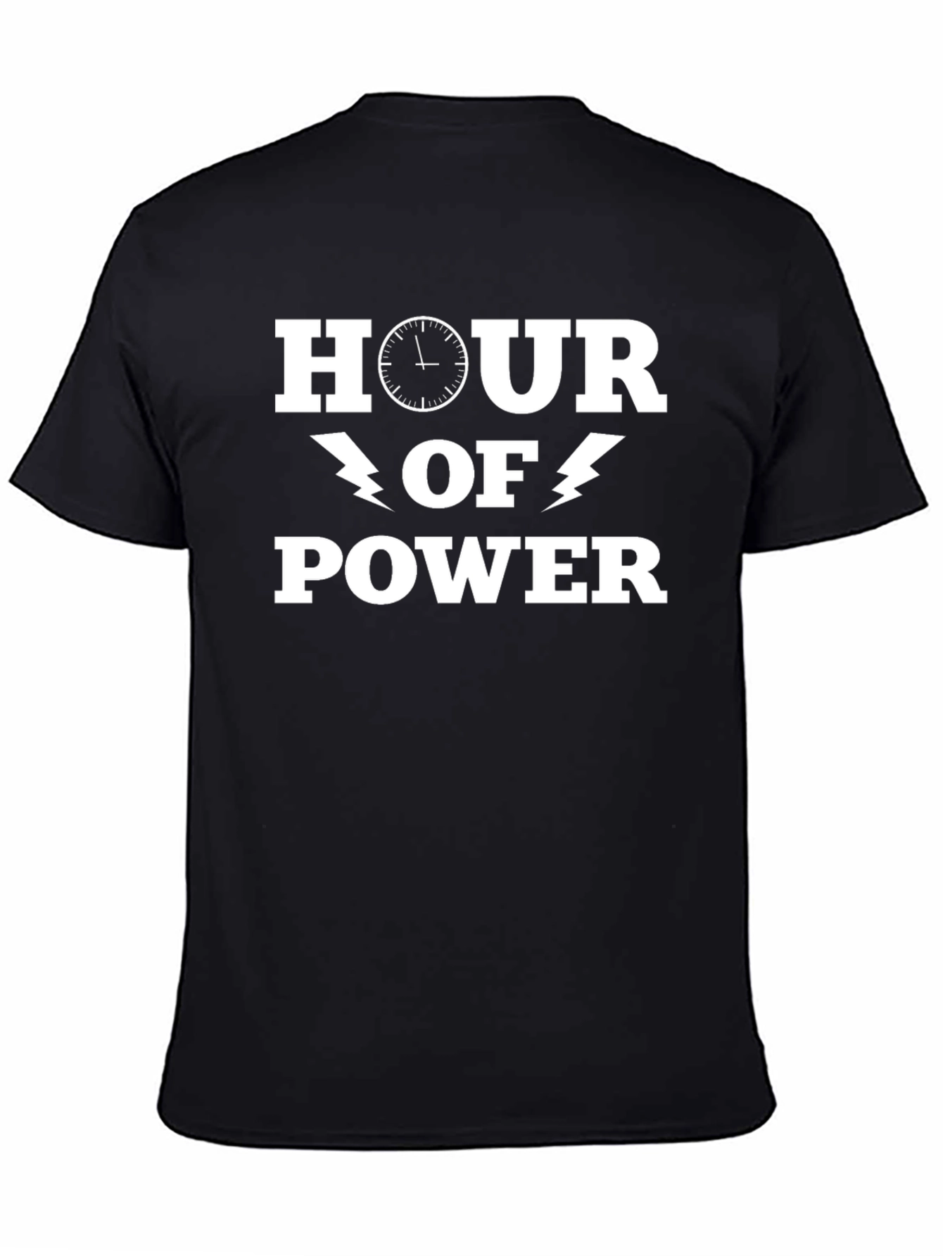 Black Hour Of Power Graphic Tee - Bold Statement T-Shirt view 4