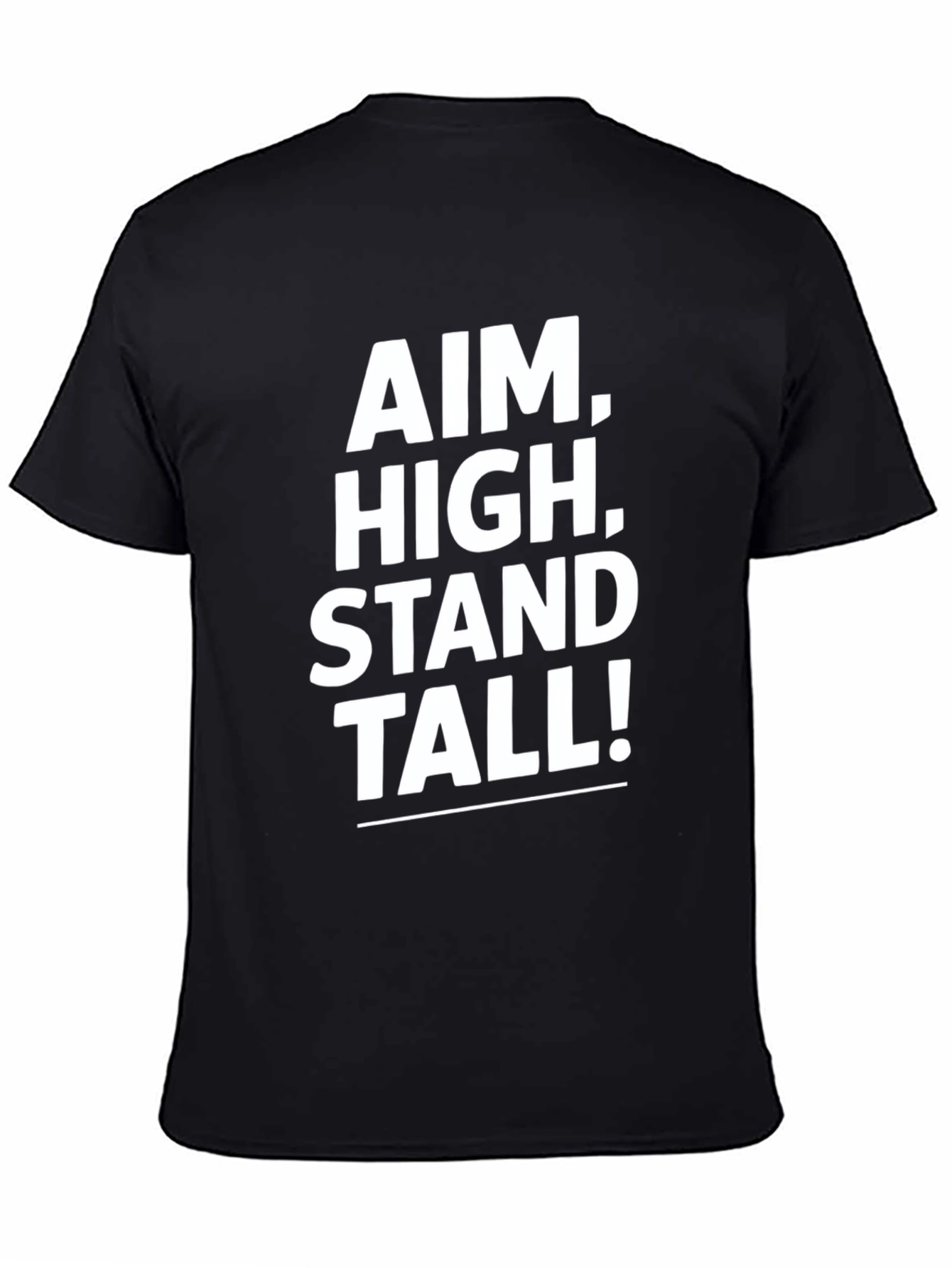 Black Aim High Stand Tall Black Graphic T-Shirt view 4