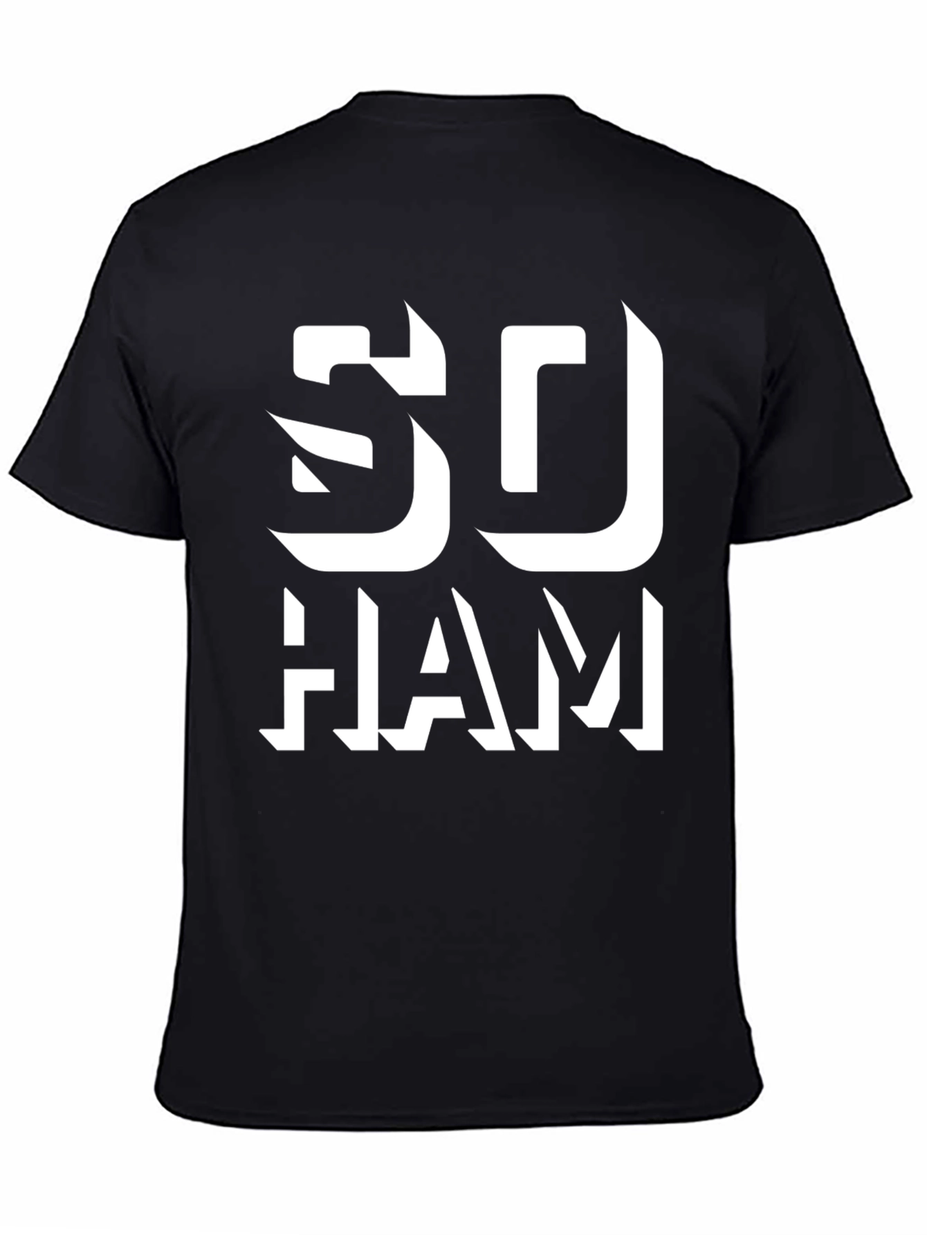 Black So Ham Graphic T-Shirt - Black Cotton Blend Casual Wear view 4