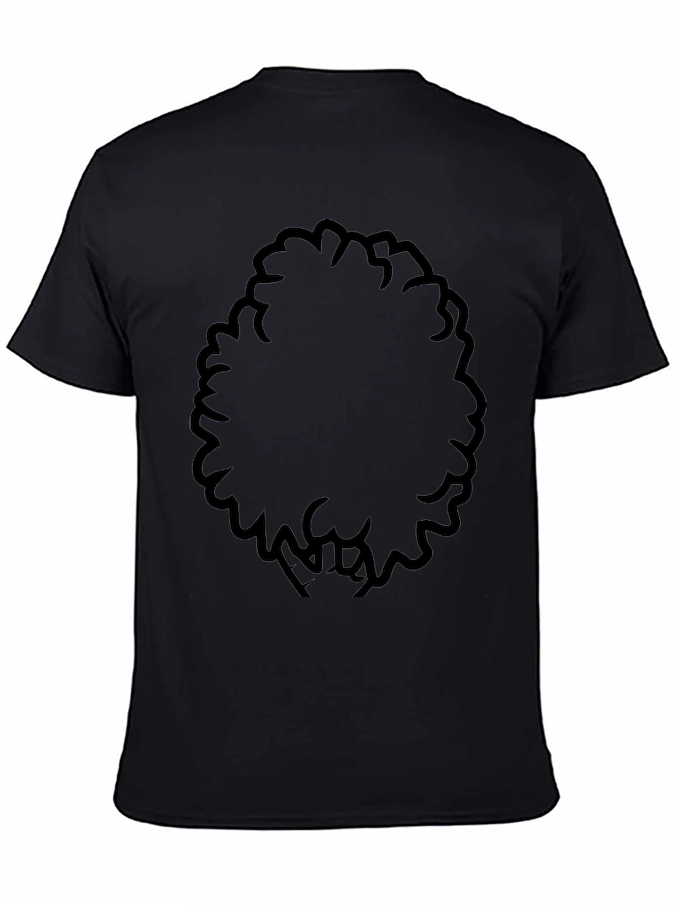 Black Men's Black T-Shirt with Afro Design view 4