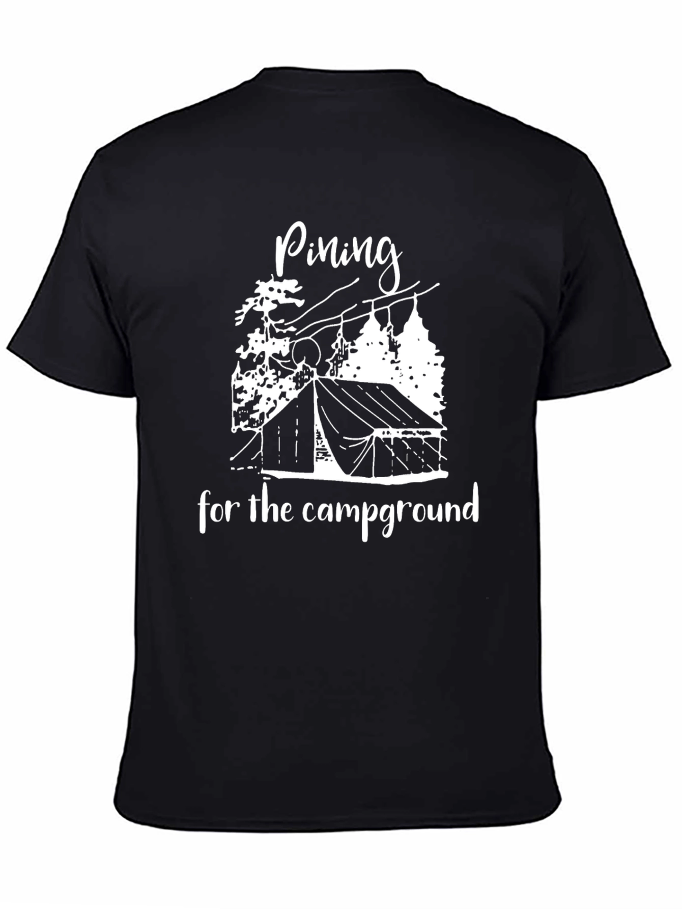 Black Pining for the Campground Graphic T-Shirt view 4