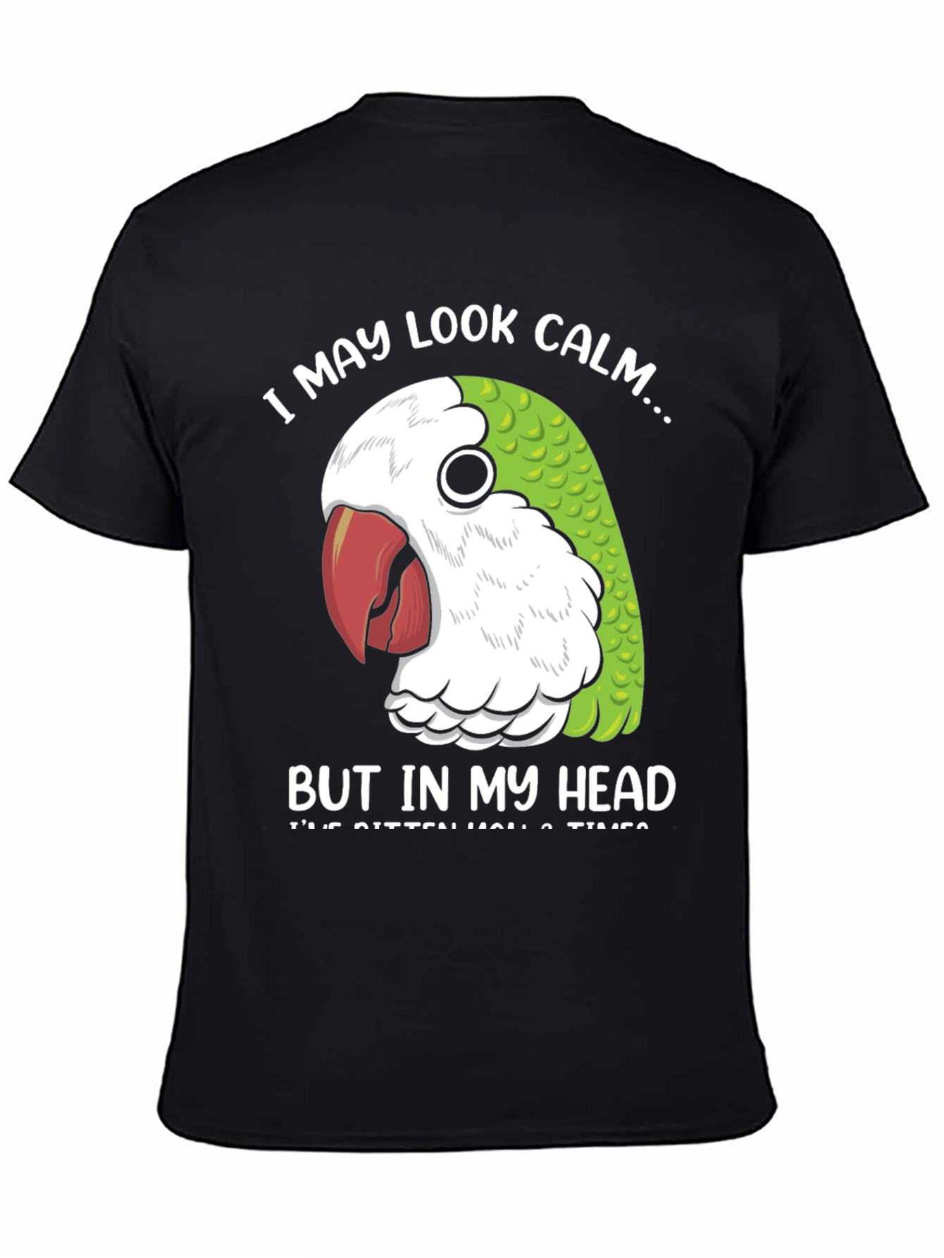 Black Calm Parrot T-Shirt view 4