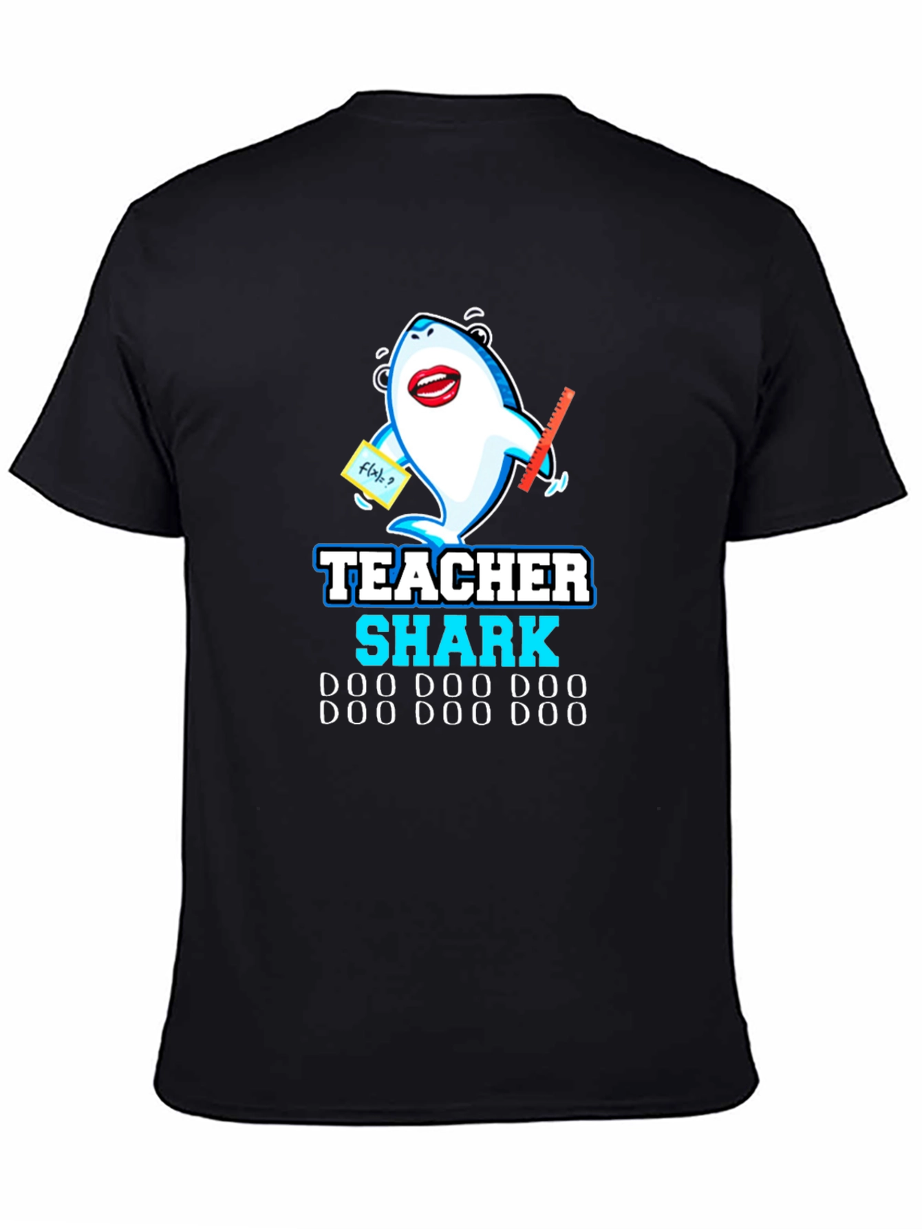 Black Teacher Shark Doo Doo T-Shirt view 4