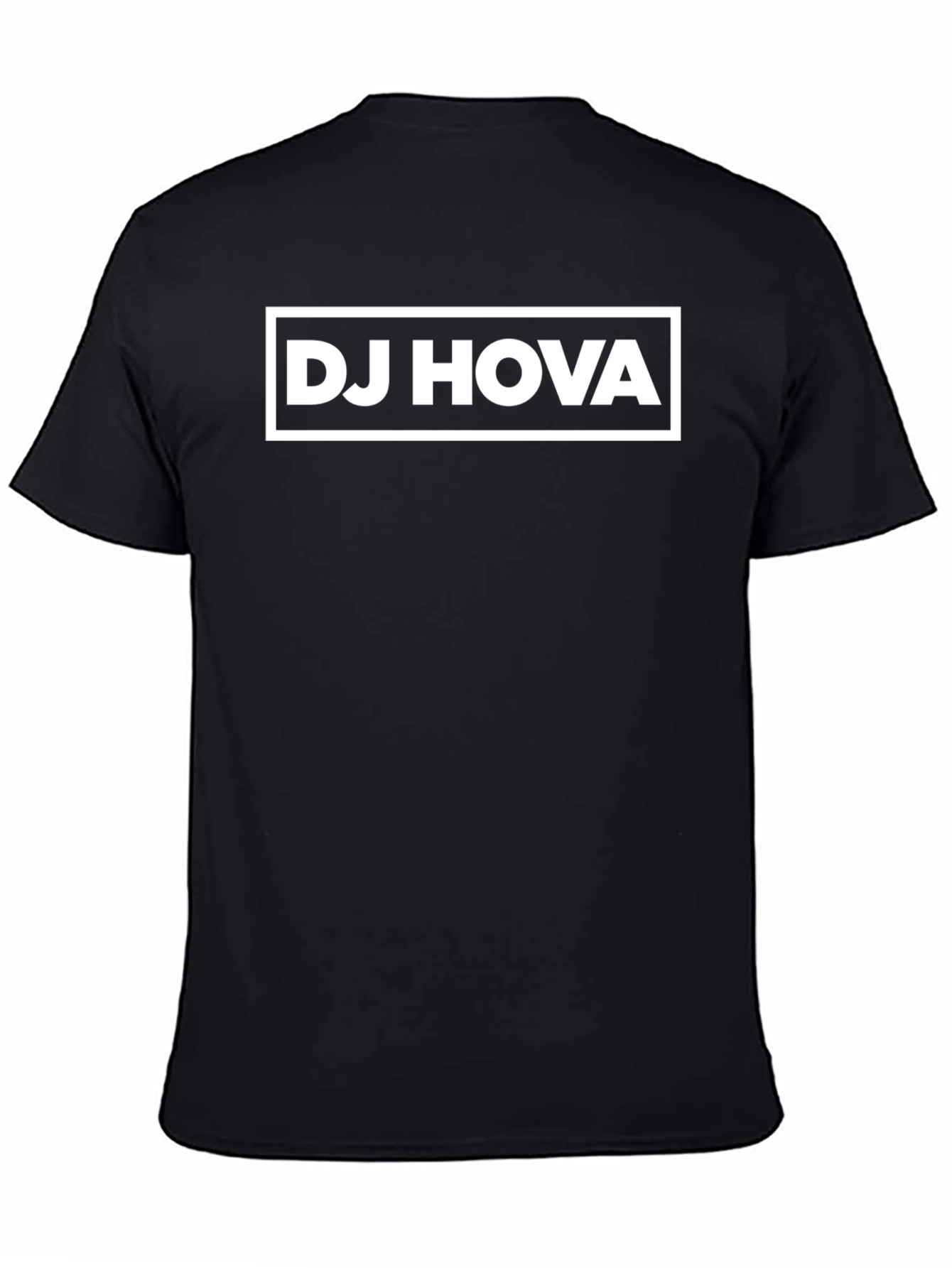 Black DJ HOVA Graphic T-Shirt - Classic Crew Neck view 4