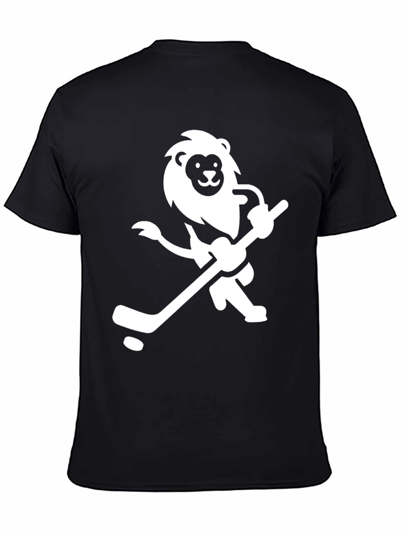Black Lion Hockey T-Shirt - Black Cotton Graphic Tee view 4