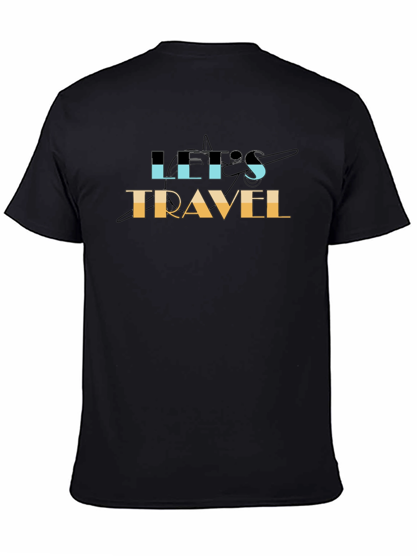 Black Let's Travel Graphic Tee - Adventure Awaits! view 4