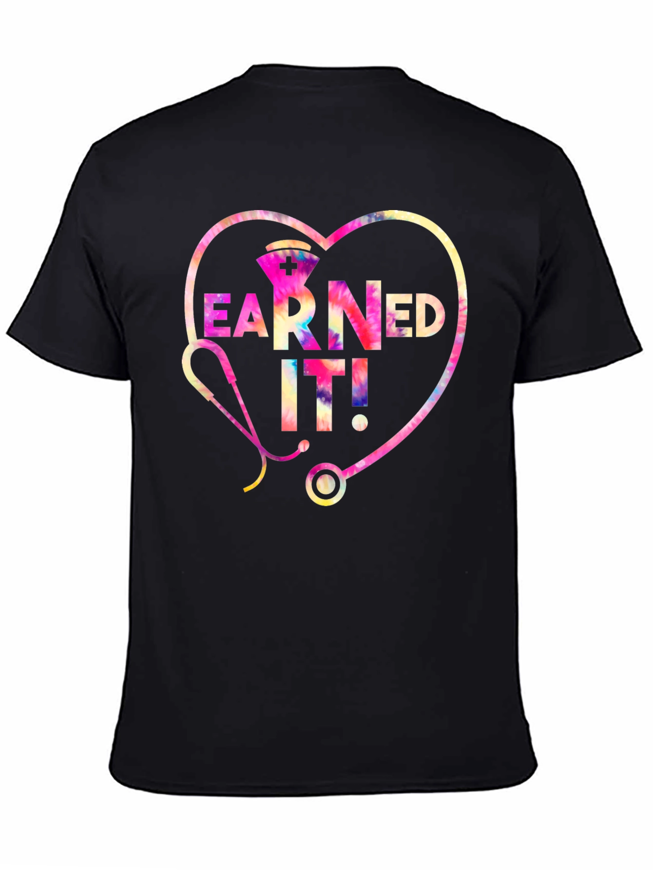 Black Earned It! Nurse T-Shirt view 4