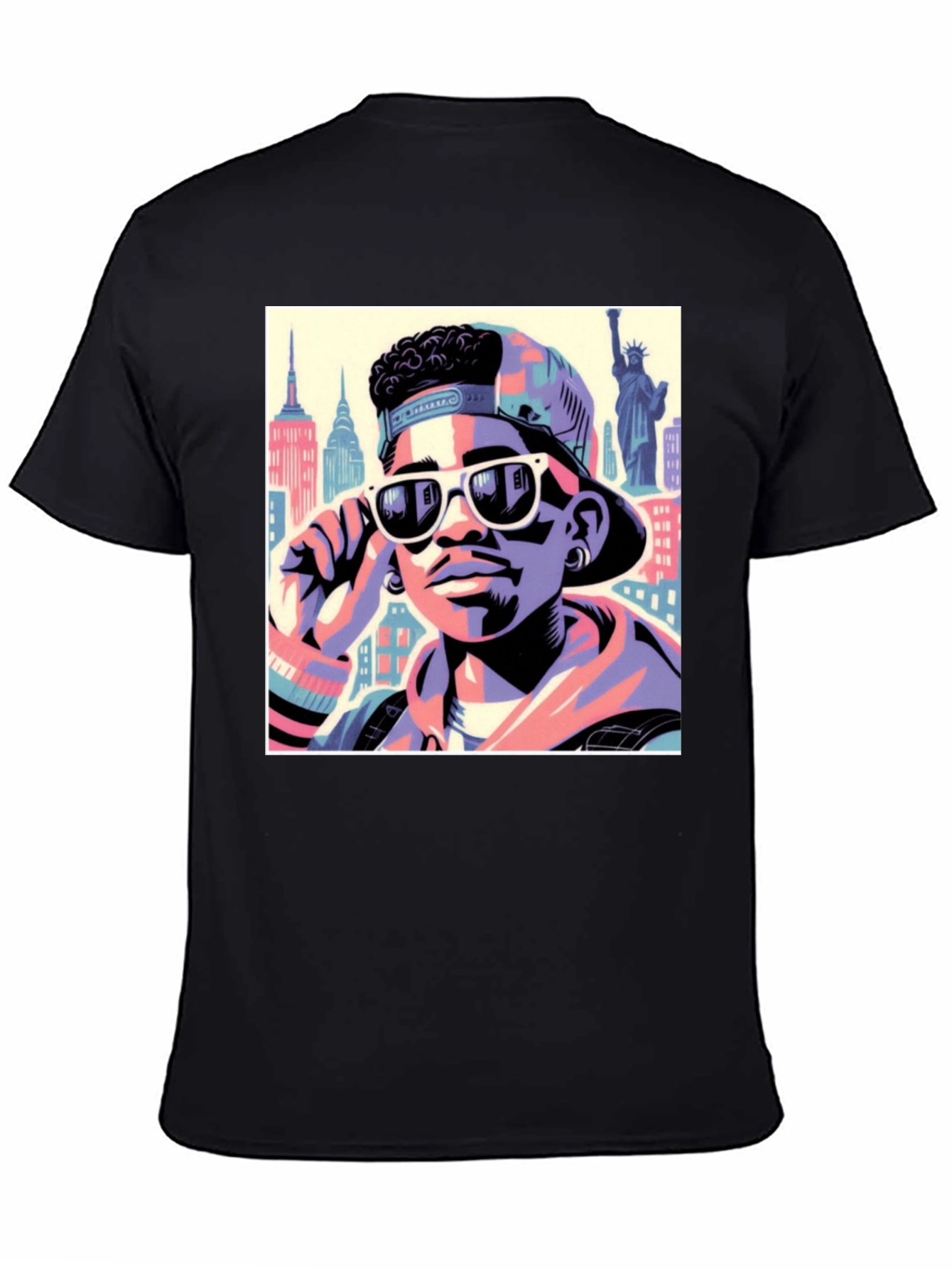 Black Fresh Prince Style T-Shirt - Cool Graphic Tee view 4