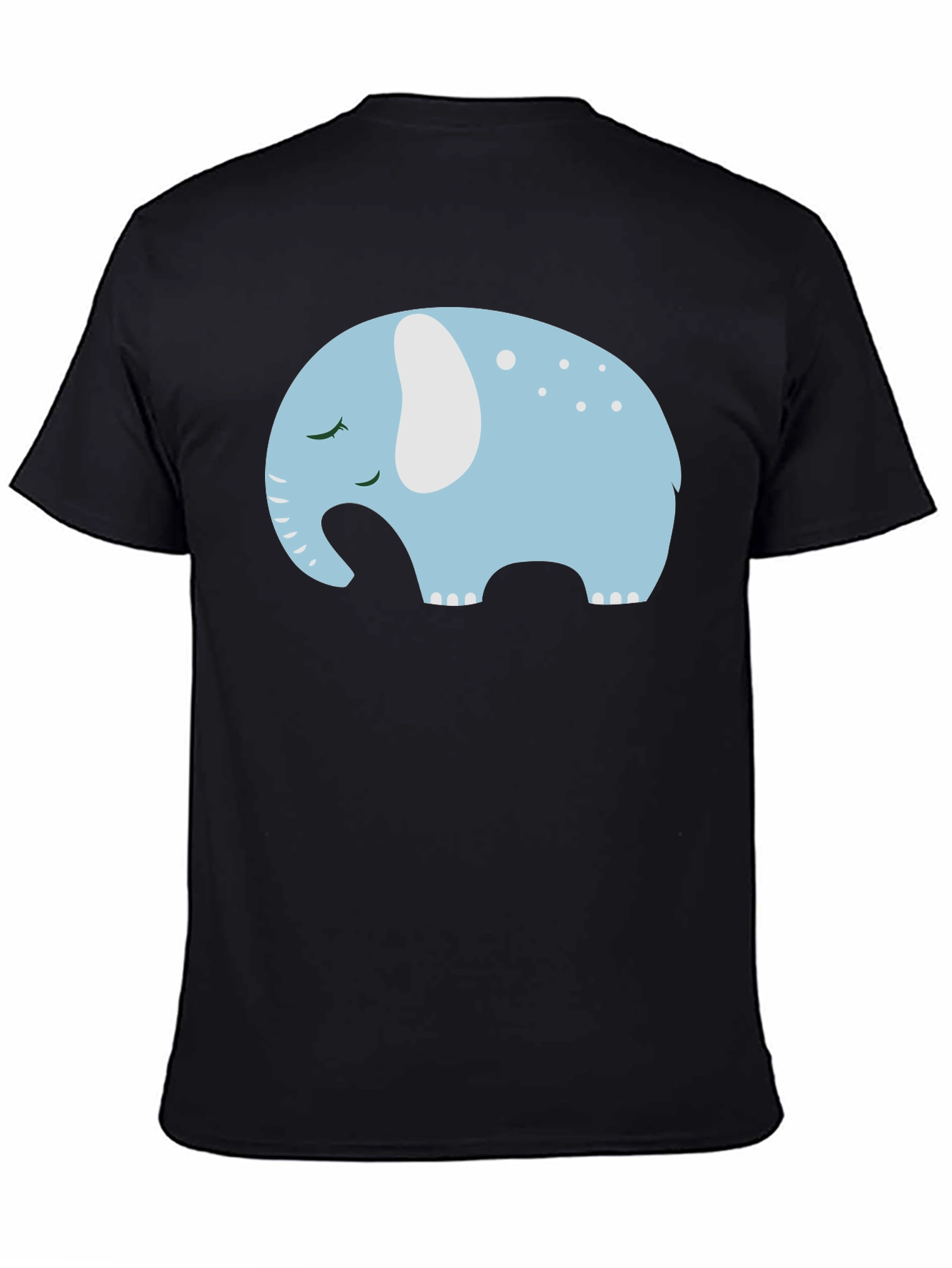 Black Cute Sleeping Elephant Graphic Tee view 4