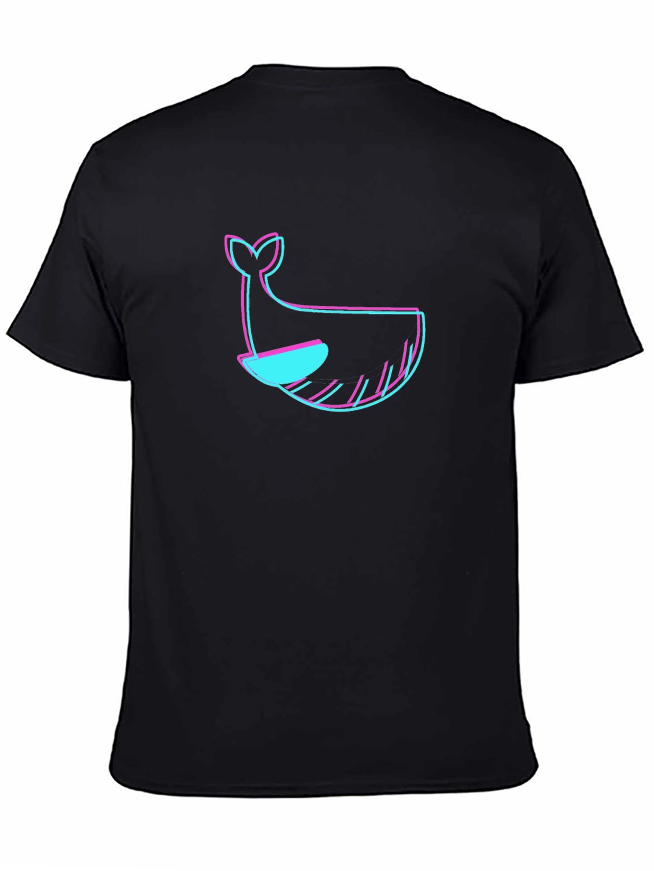 Black Black T-Shirt with Whale Graphic view 4