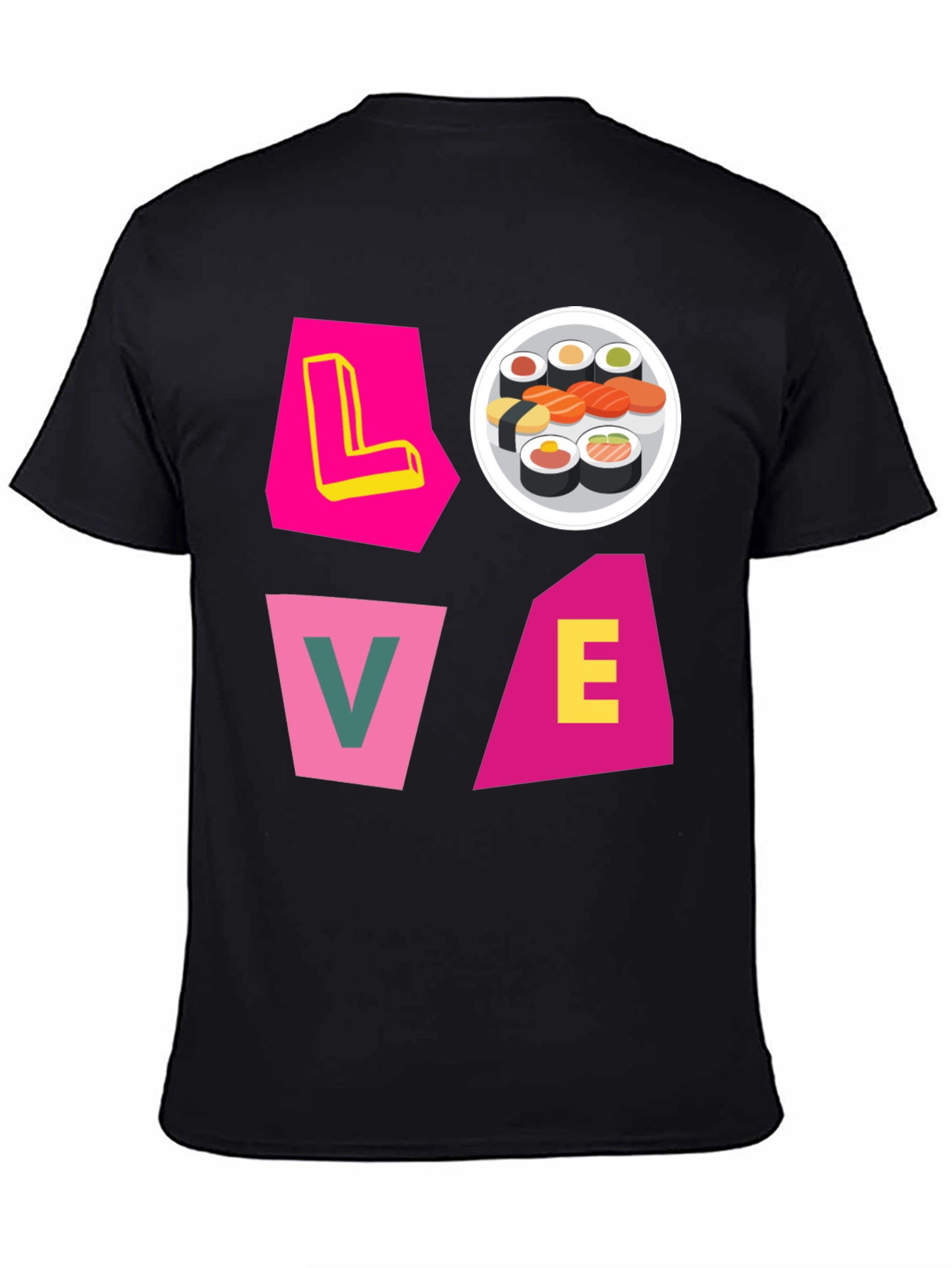 Black Sushi Lover Graphic Tee - Unique Design view 4