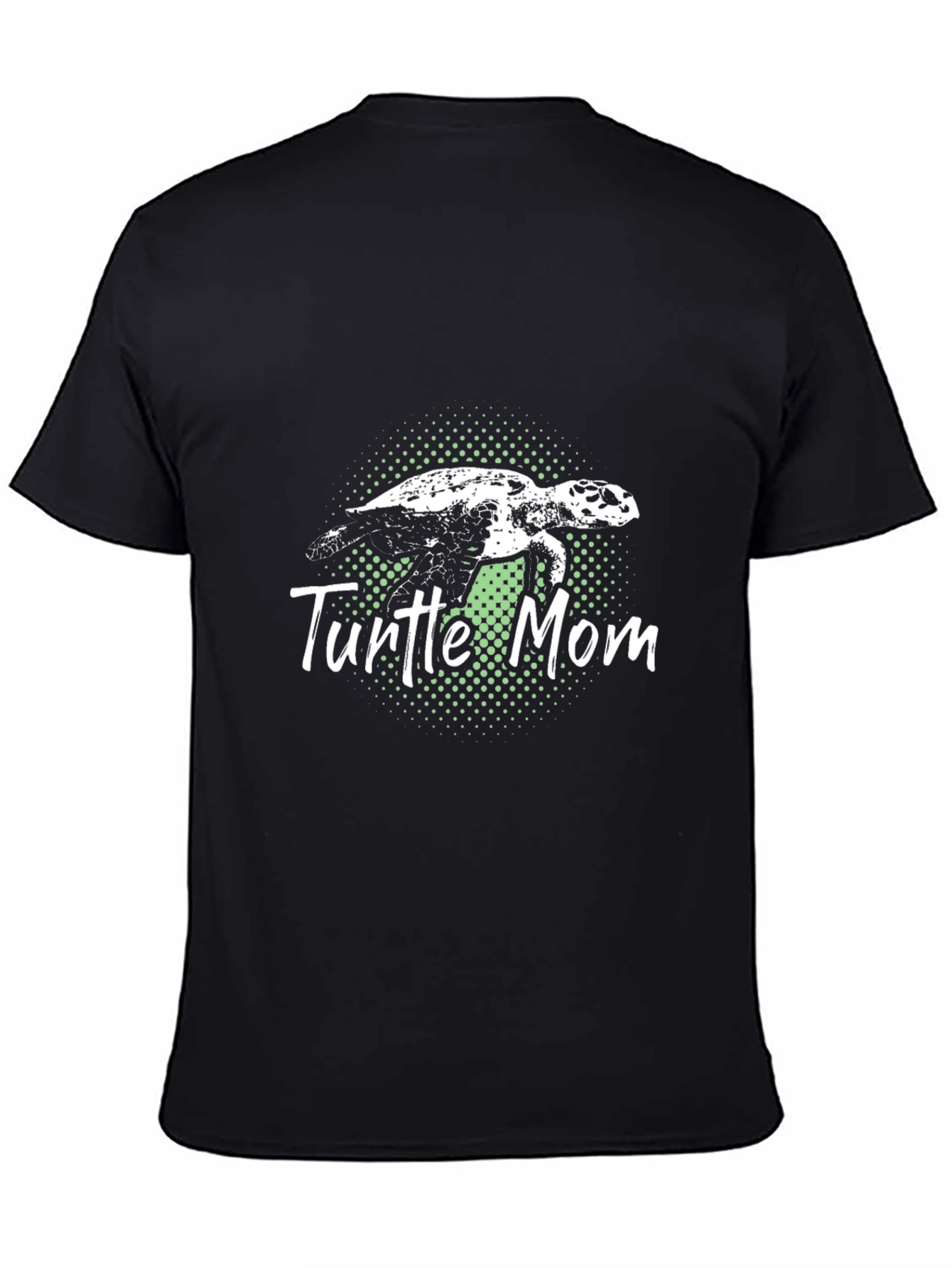 Black Turtle Mom Graphic Tee - Black Cotton T-Shirt view 4