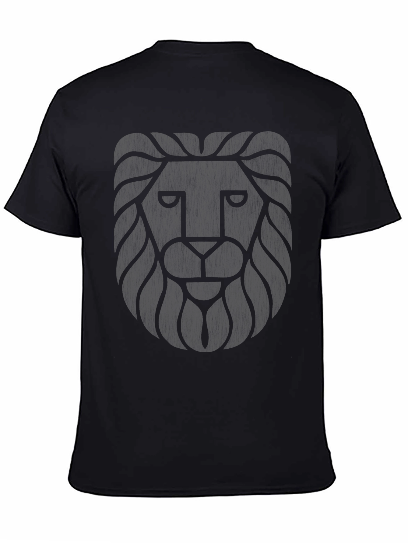 Black Men's Black Lion Graphic Crew Neck T-Shirt view 4