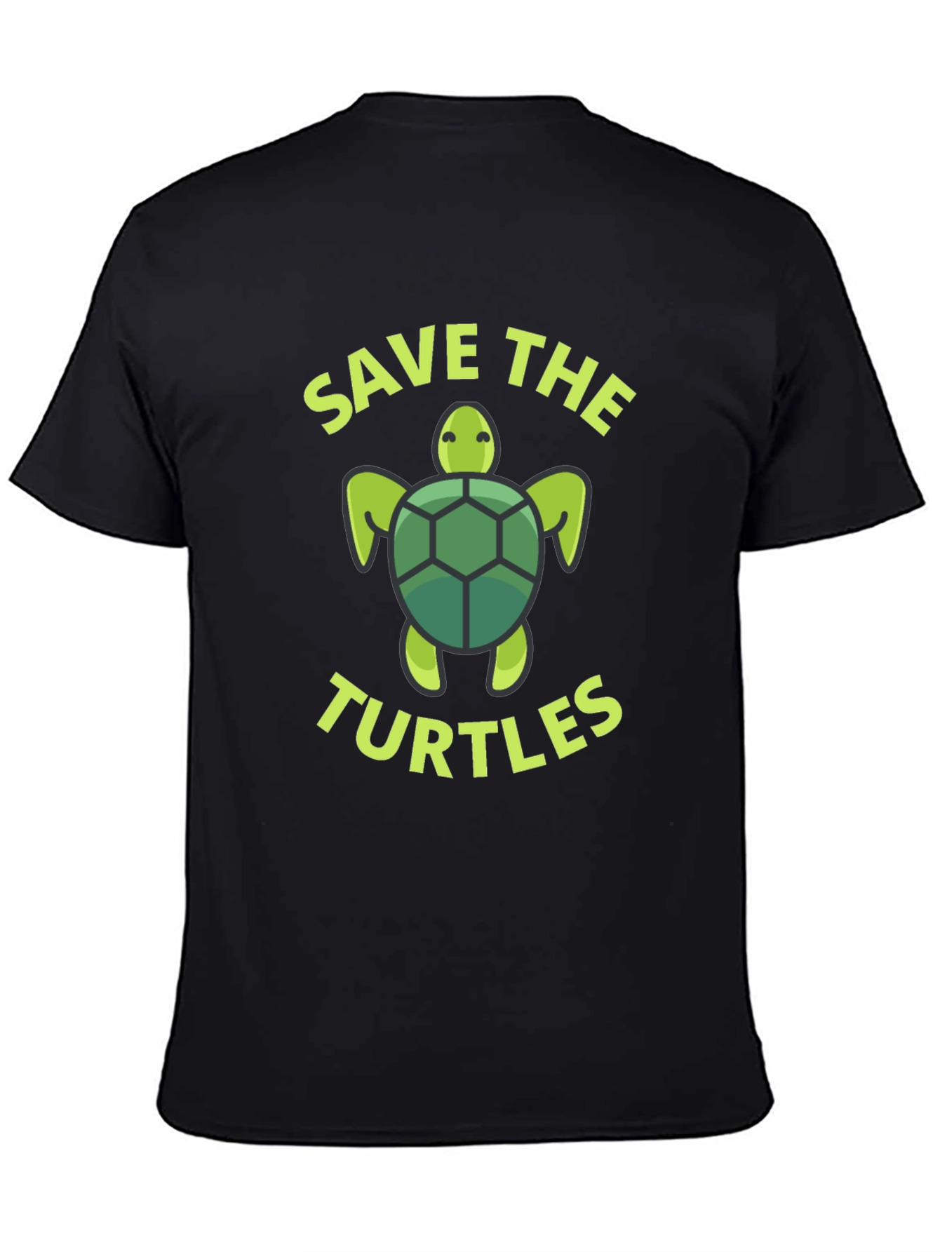 Black Save the Turtles Graphic Tee view 4