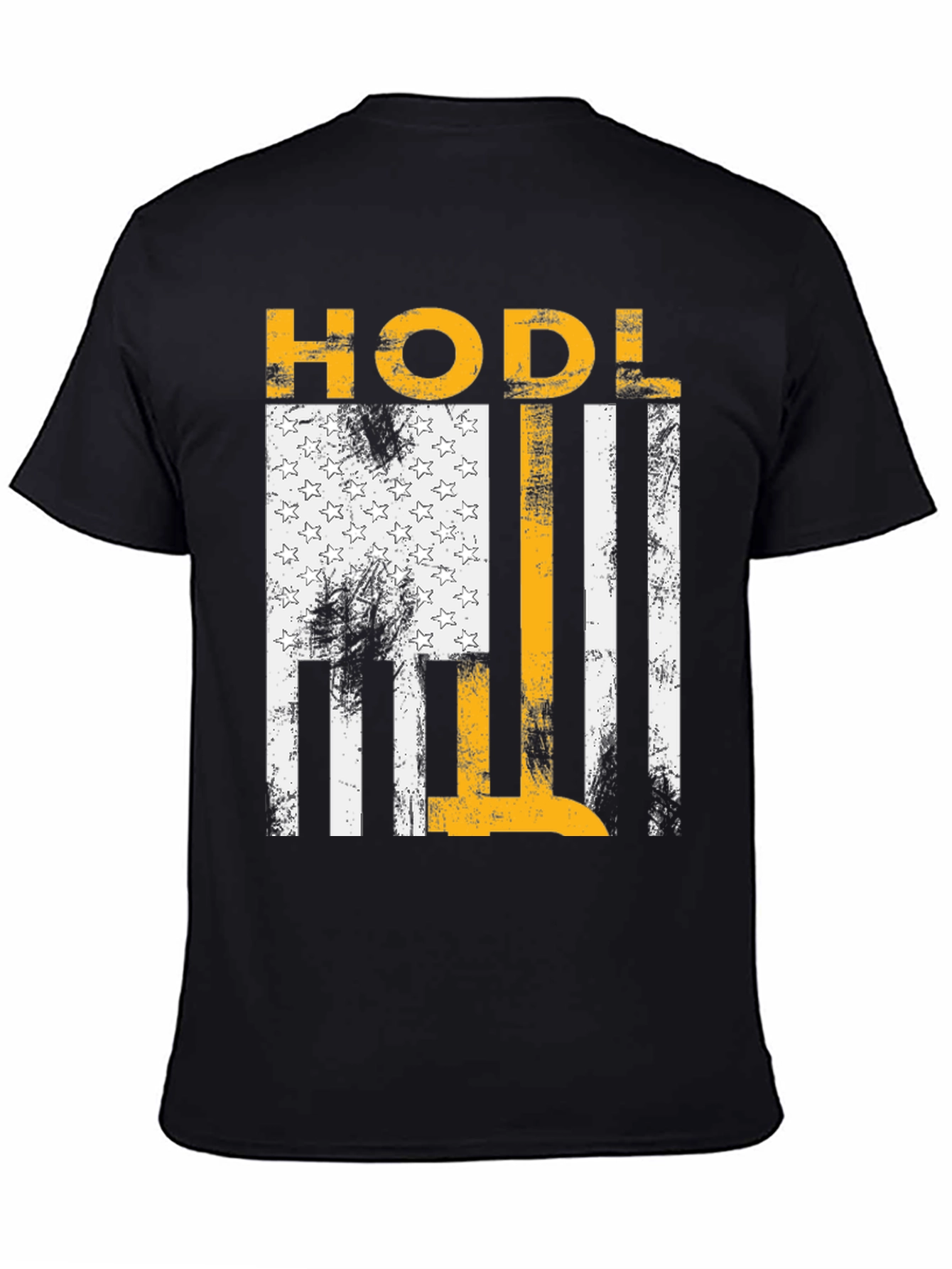 Black HODL American Flag Style Graphic Tee view 4