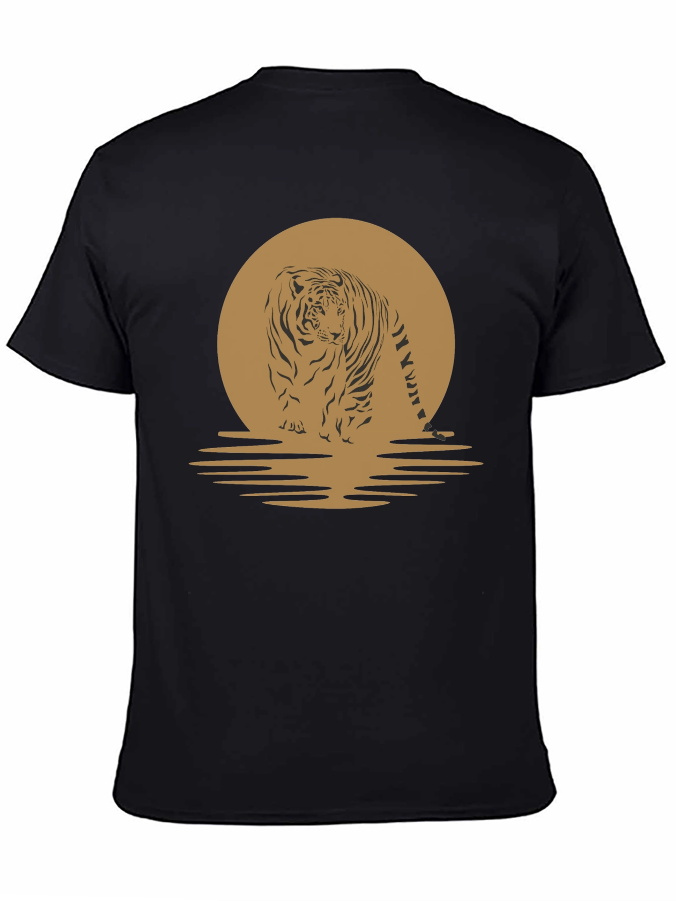 Black Tiger Sunset Graphic Tee - Cool Animal T-Shirt view 4