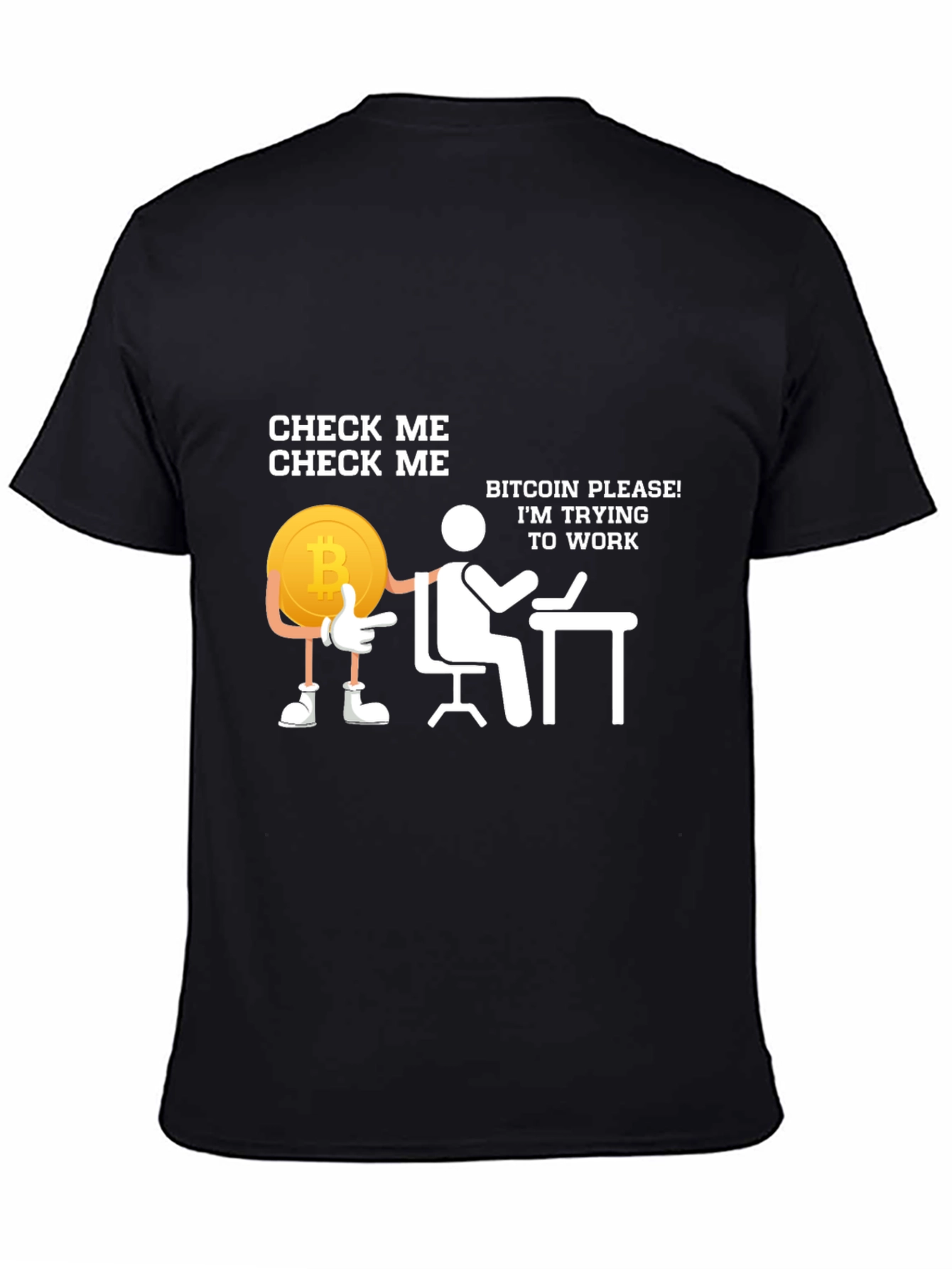 Black Check Me Bitcoin T-Shirt view 4
