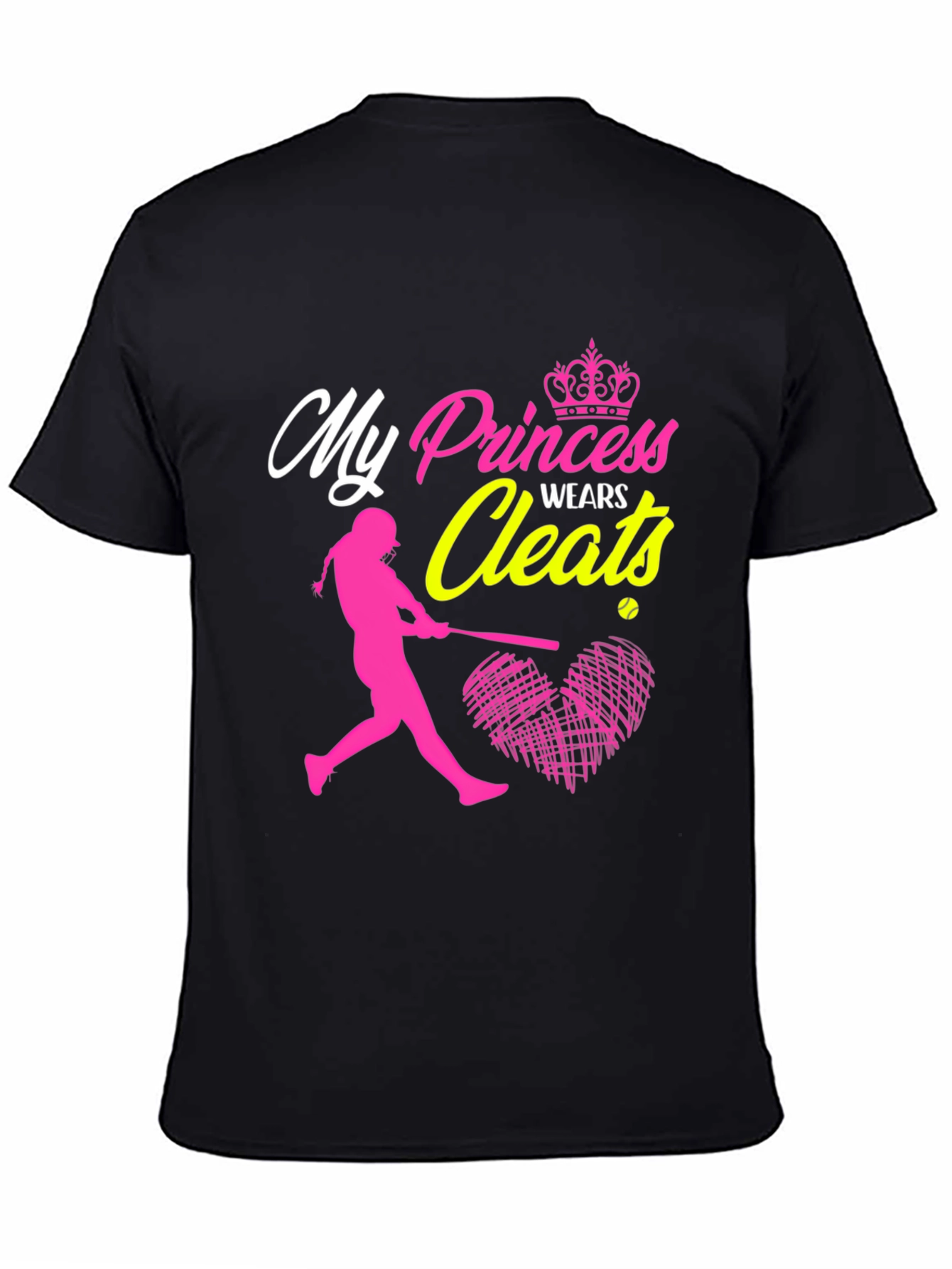 Black My Princess Wears Cleats T-Shirt view 4