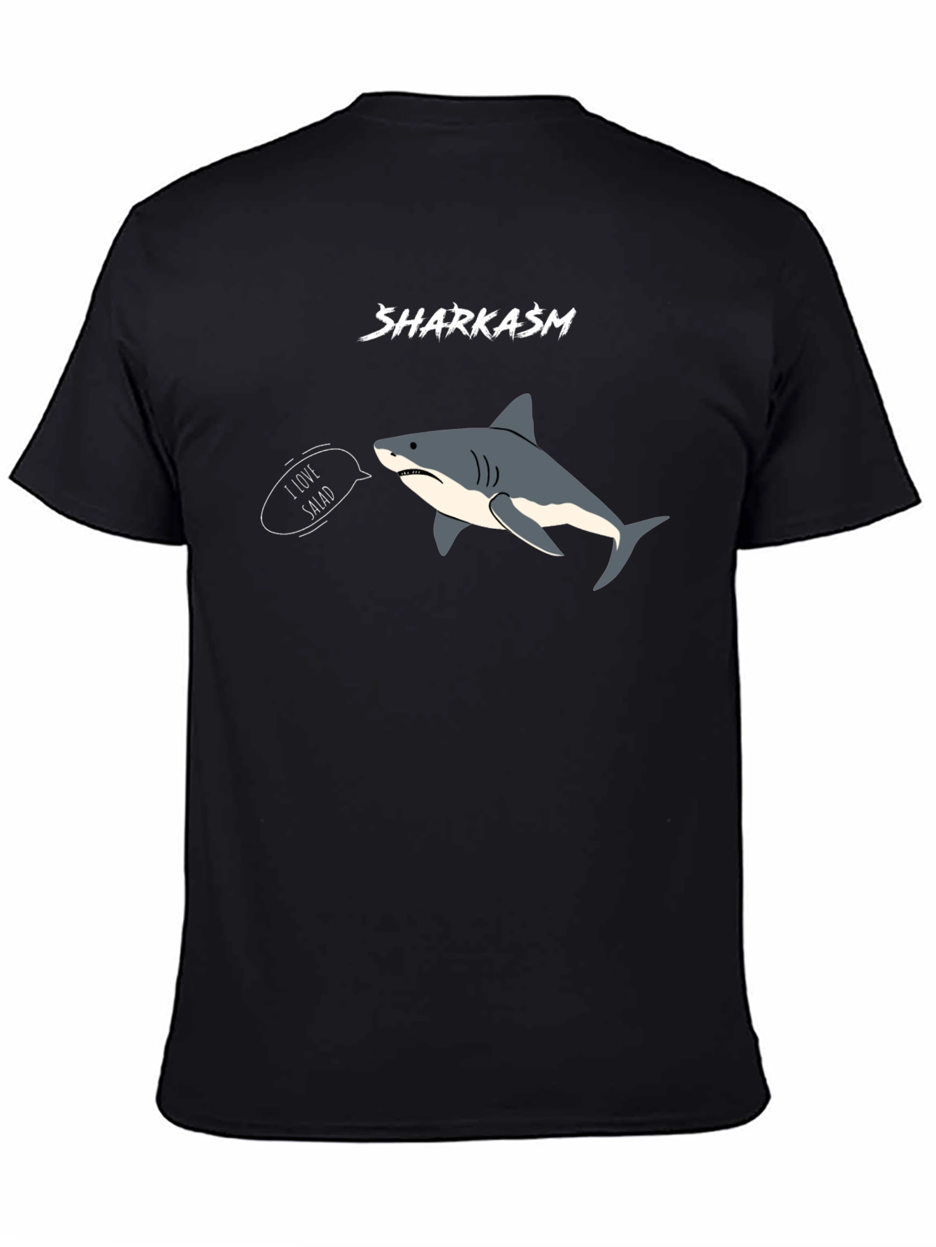 Black Sharkasm I Love Salad T-Shirt view 4