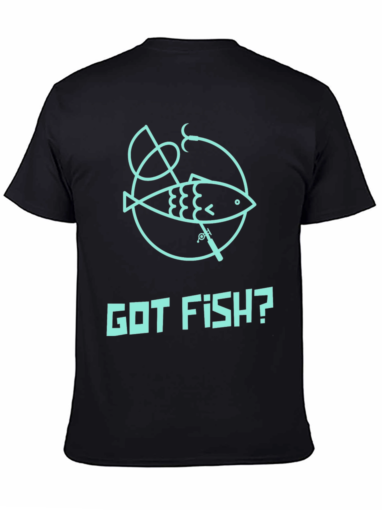 Black Got Fish? Black Cotton Graphic Tee view 4