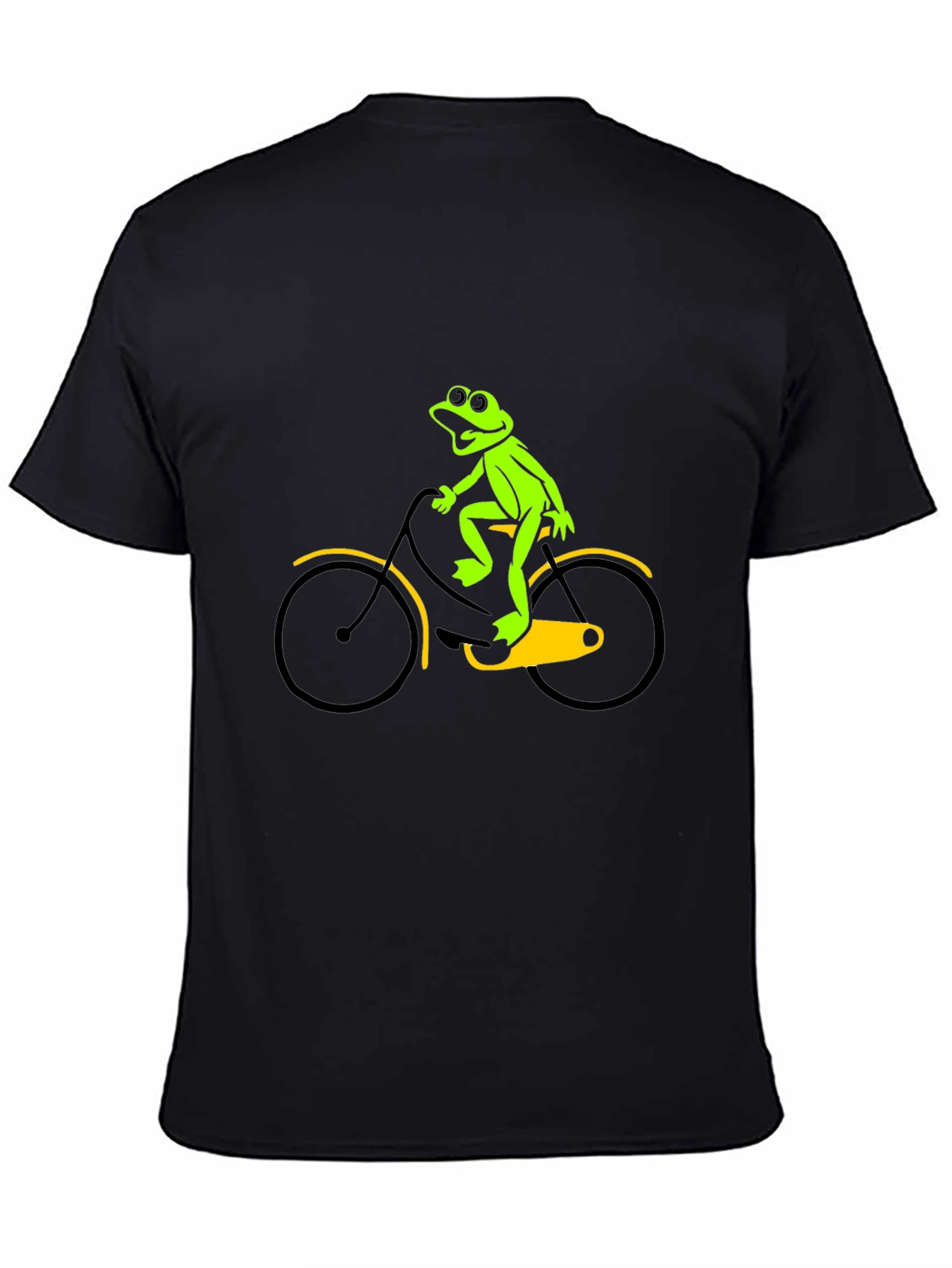 Black Frog on a Bike Graphic Tee - Black T-Shirt view 4