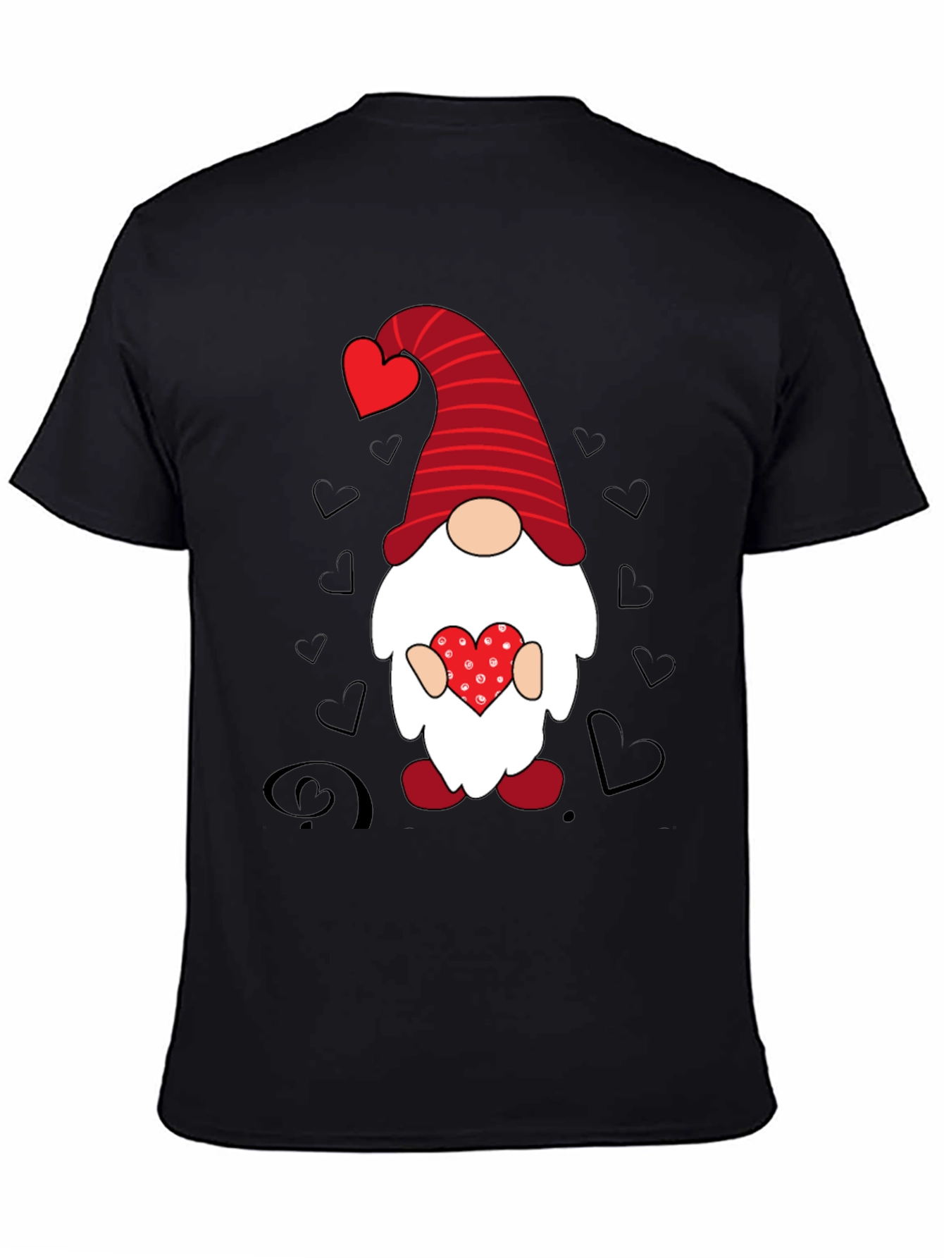 Black Valentine Gnome Men's T-shirt view 4