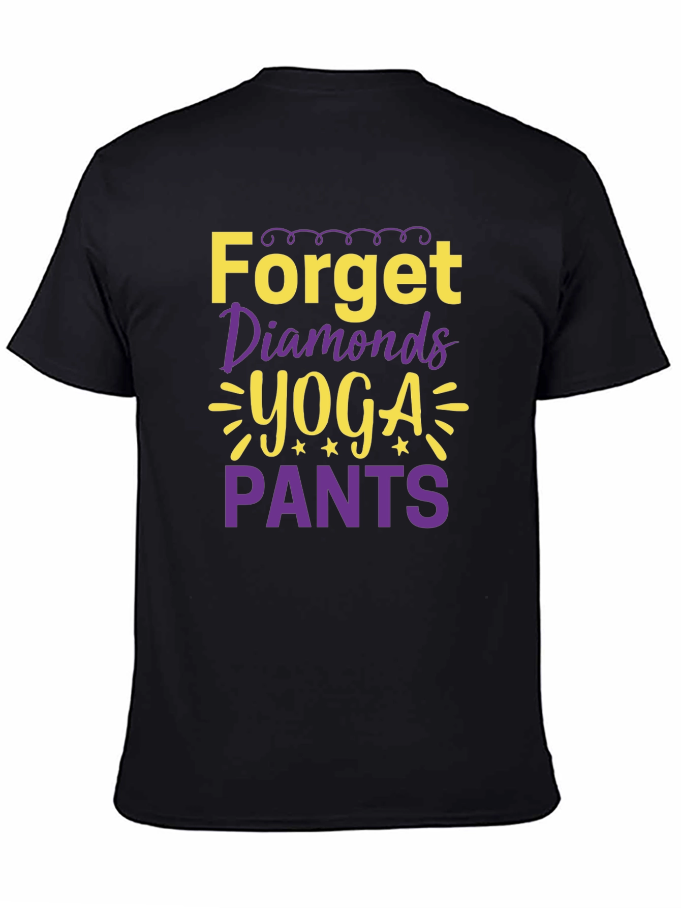 Black Forget Diamonds Yoga Pants Graphic Tee view 4