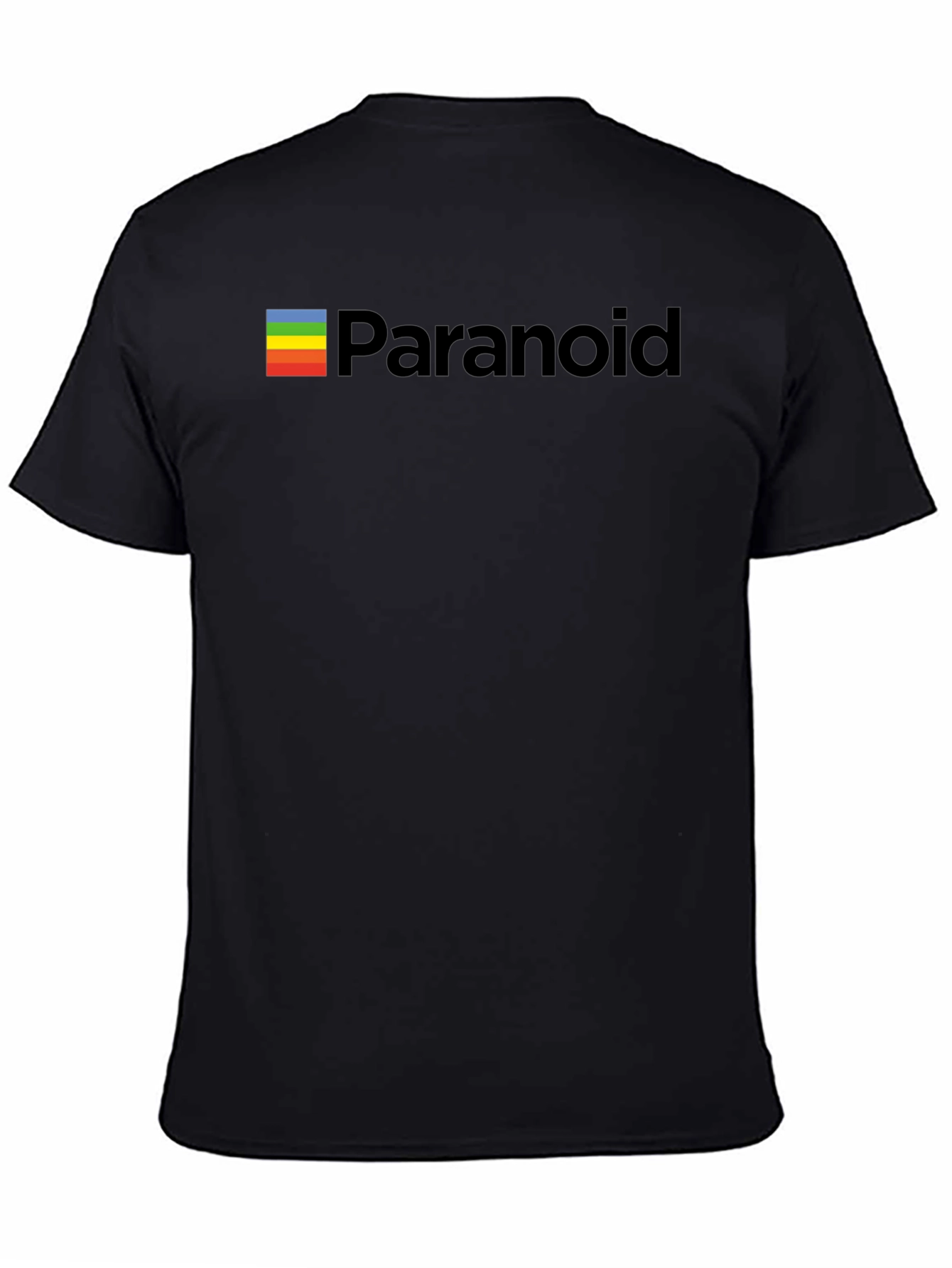 Black Paranoid Retro T-Shirt - Soft Cotton Blend, Classic Fit view 4