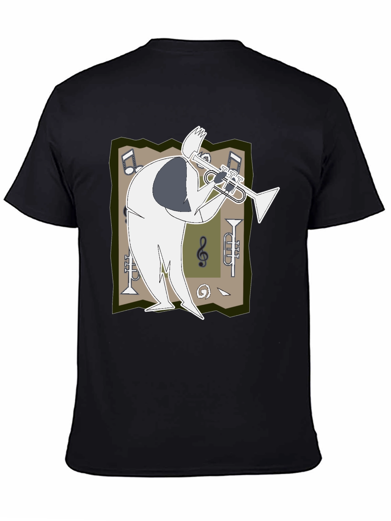 Black Jazz Trumpet Graphic T-Shirt - Black view 4