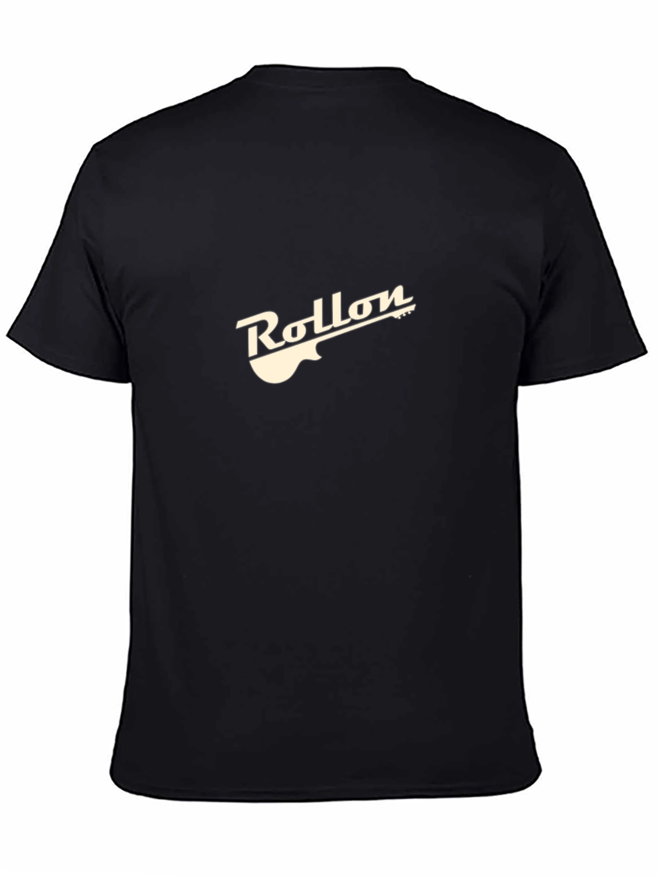 Black Retro Rollon Guitar T-Shirt view 4