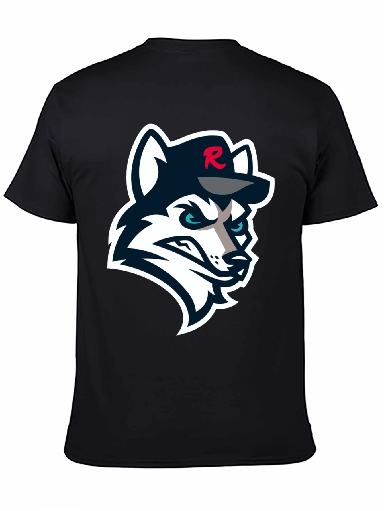Black Black T-Shirt with Wolf Logo view 4