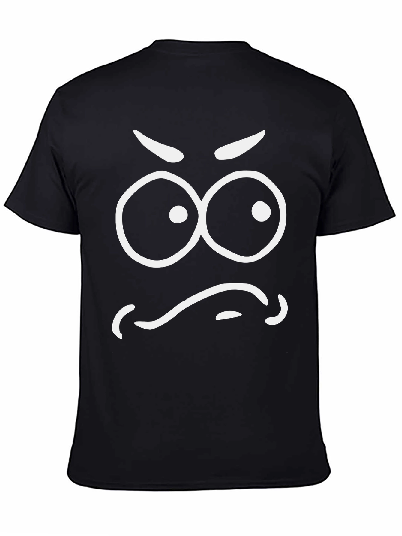 Black Angry Face Graphic Tee - Men's Black T-Shirt view 4