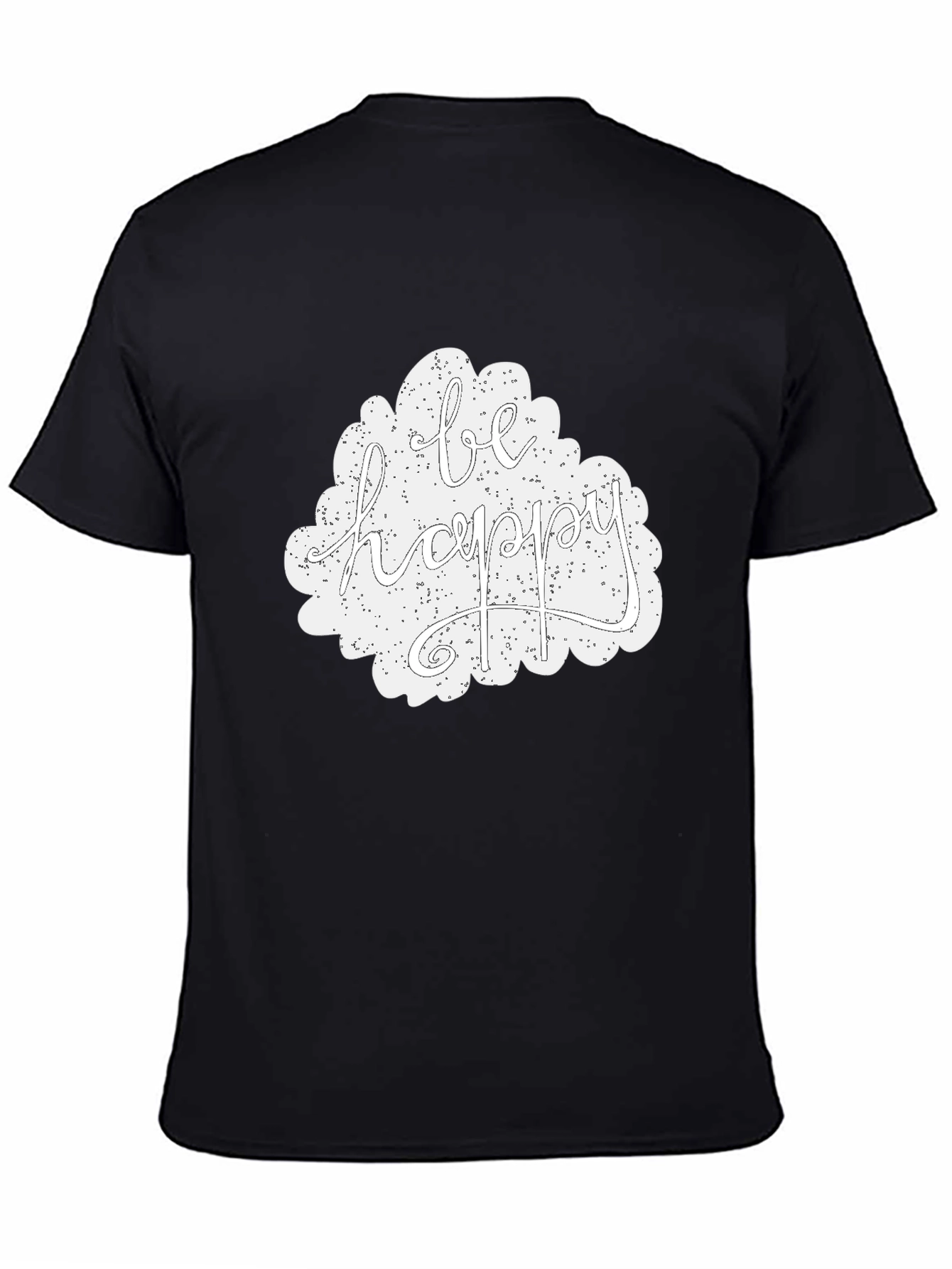 Black Be Happy Graphic Tee - Black Casual T-Shirt view 4