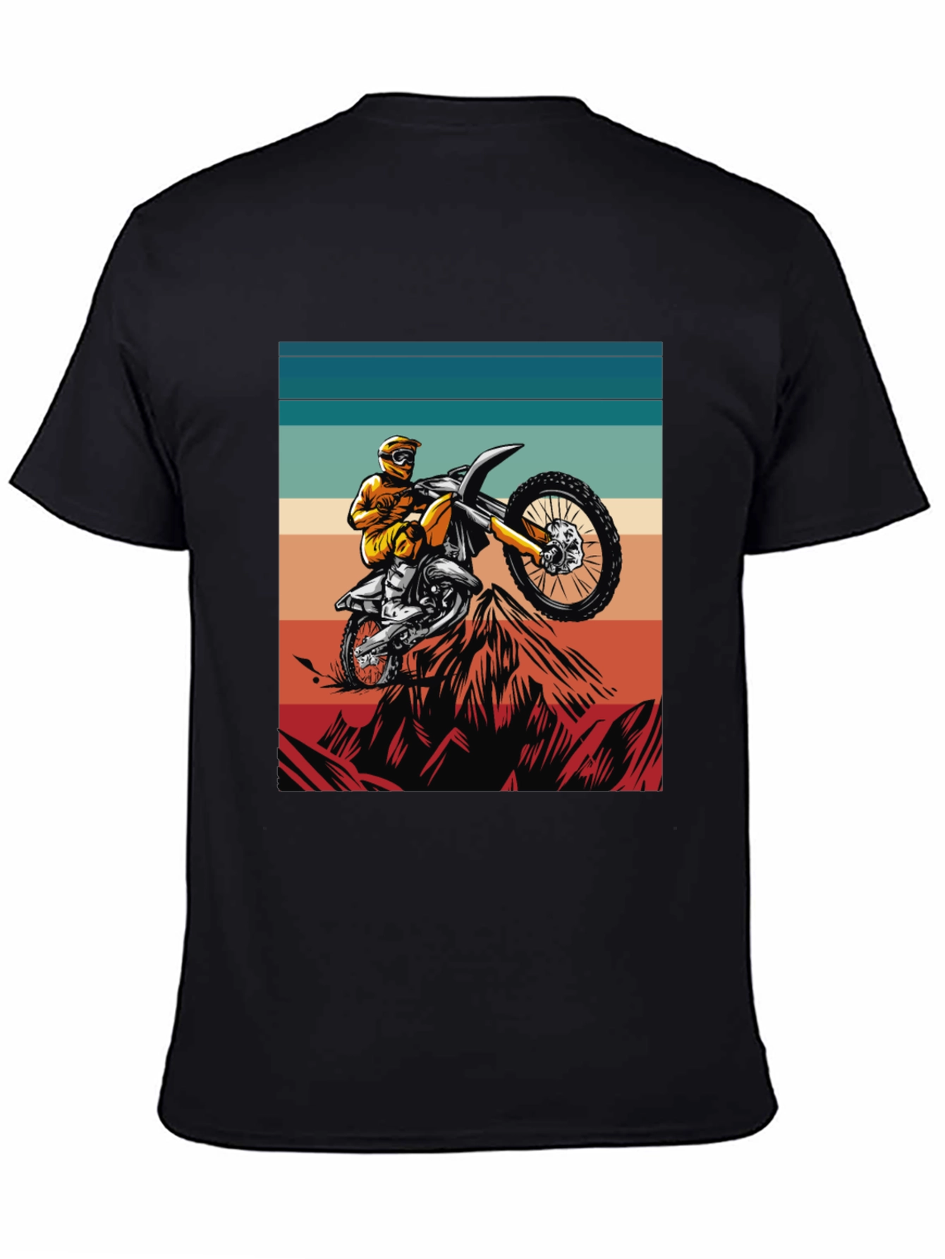Black Dirt Bike Rider T-Shirt, Motocross Graphic Tee view 4