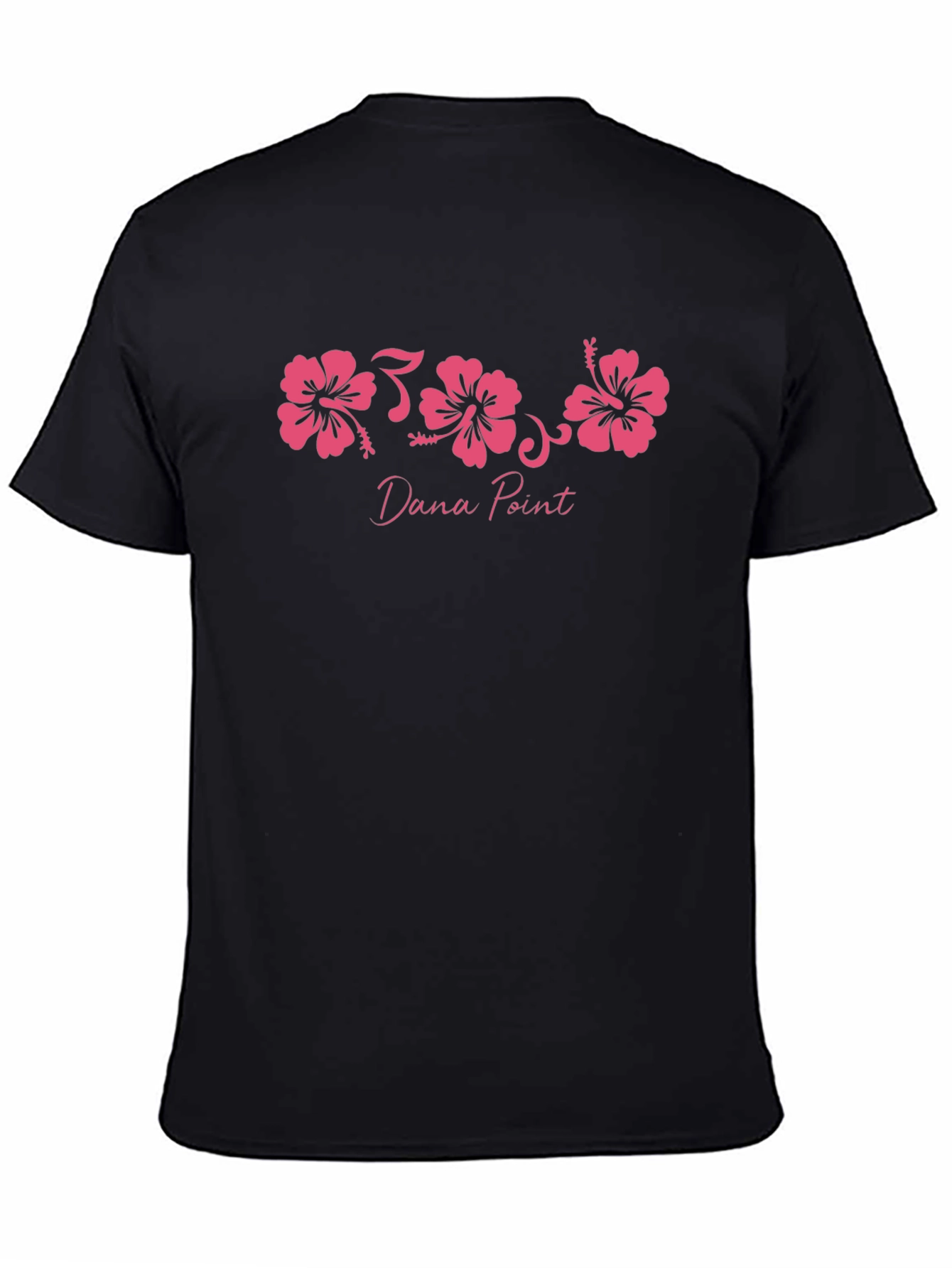Black Dana Point Hibiscus Flower T-Shirt view 4
