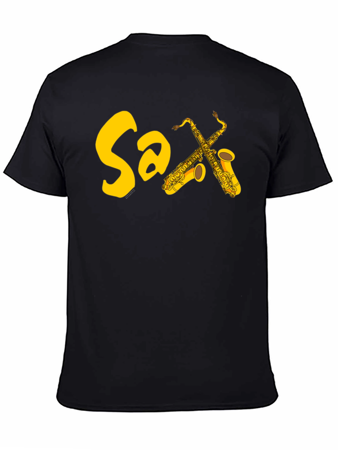 Black Saxophone Music T-Shirt - Black Graphic Tee view 4
