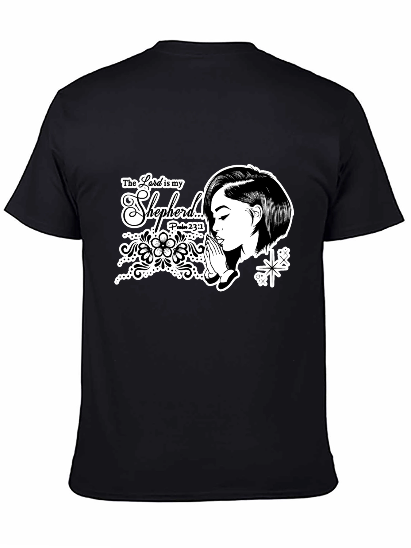 Black The Lord Is My Shepherd T-Shirt - Black view 4