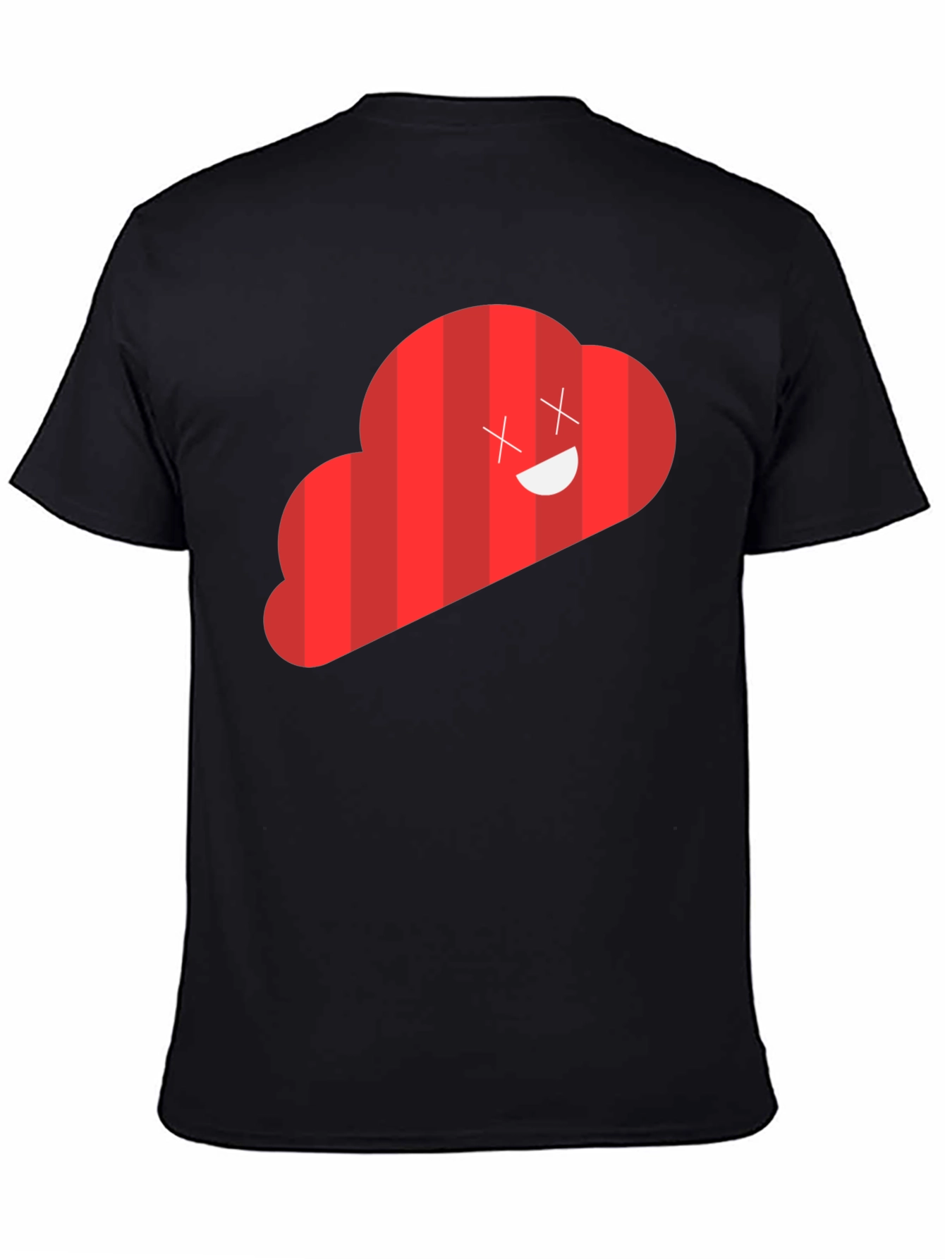 Black Red Cloud Graphic Tee - Funny Cartoon Design view 4