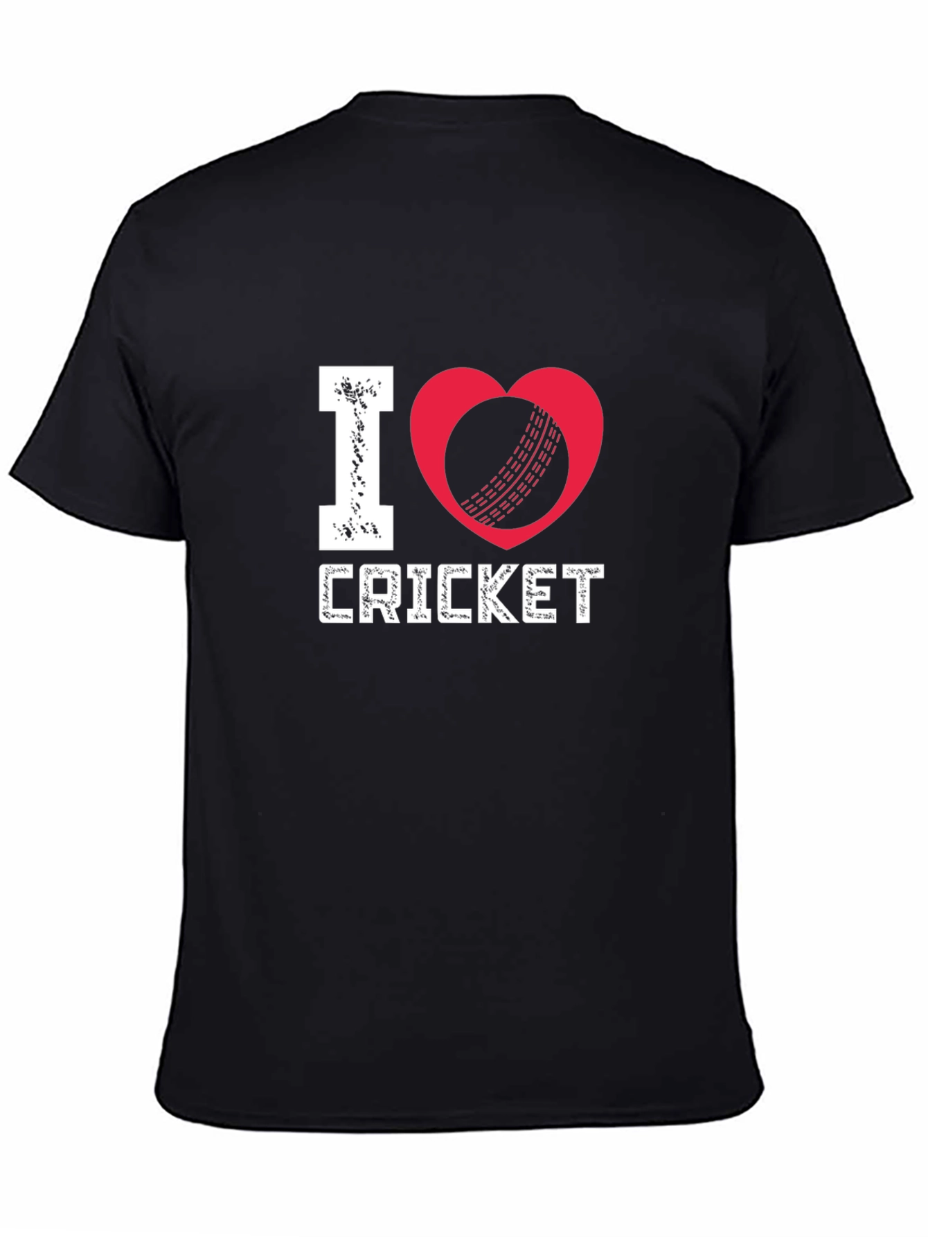 Black I Love Cricket Black T-Shirt view 4