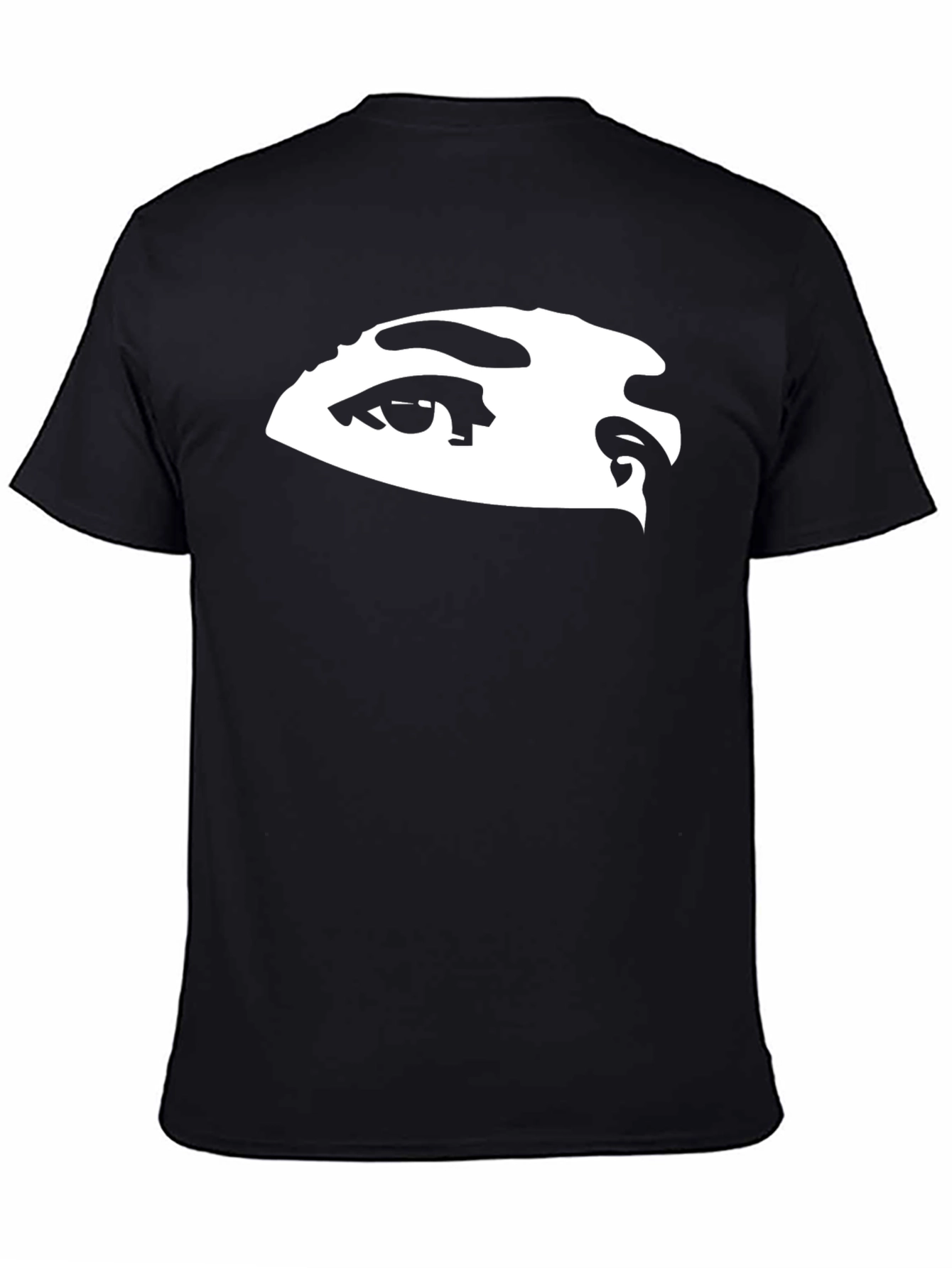 Black Mysterious Eyes Graphic Black Tee for Men view 4