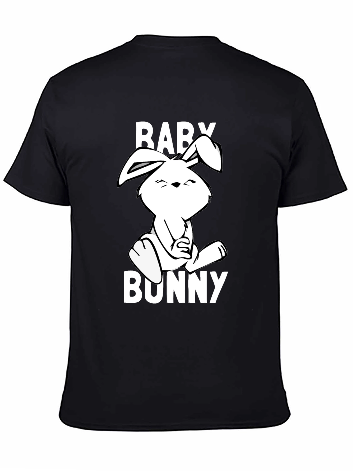 Black Baby Bunny Graphic Tee - Cute Cartoon Rabbit T-Shirt view 4
