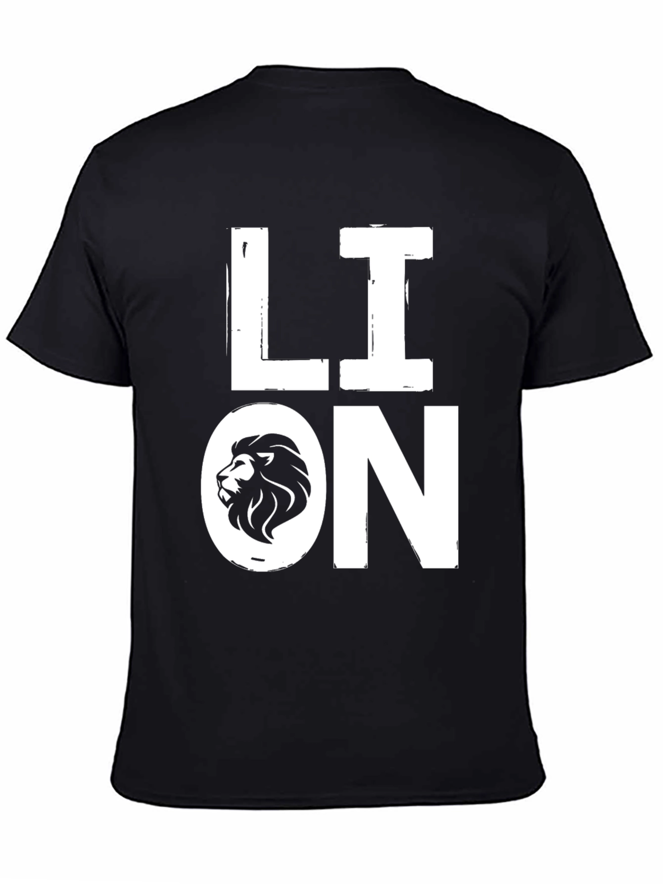 Black Lion Graphic Tee - Cool Animal Print T-Shirt view 4