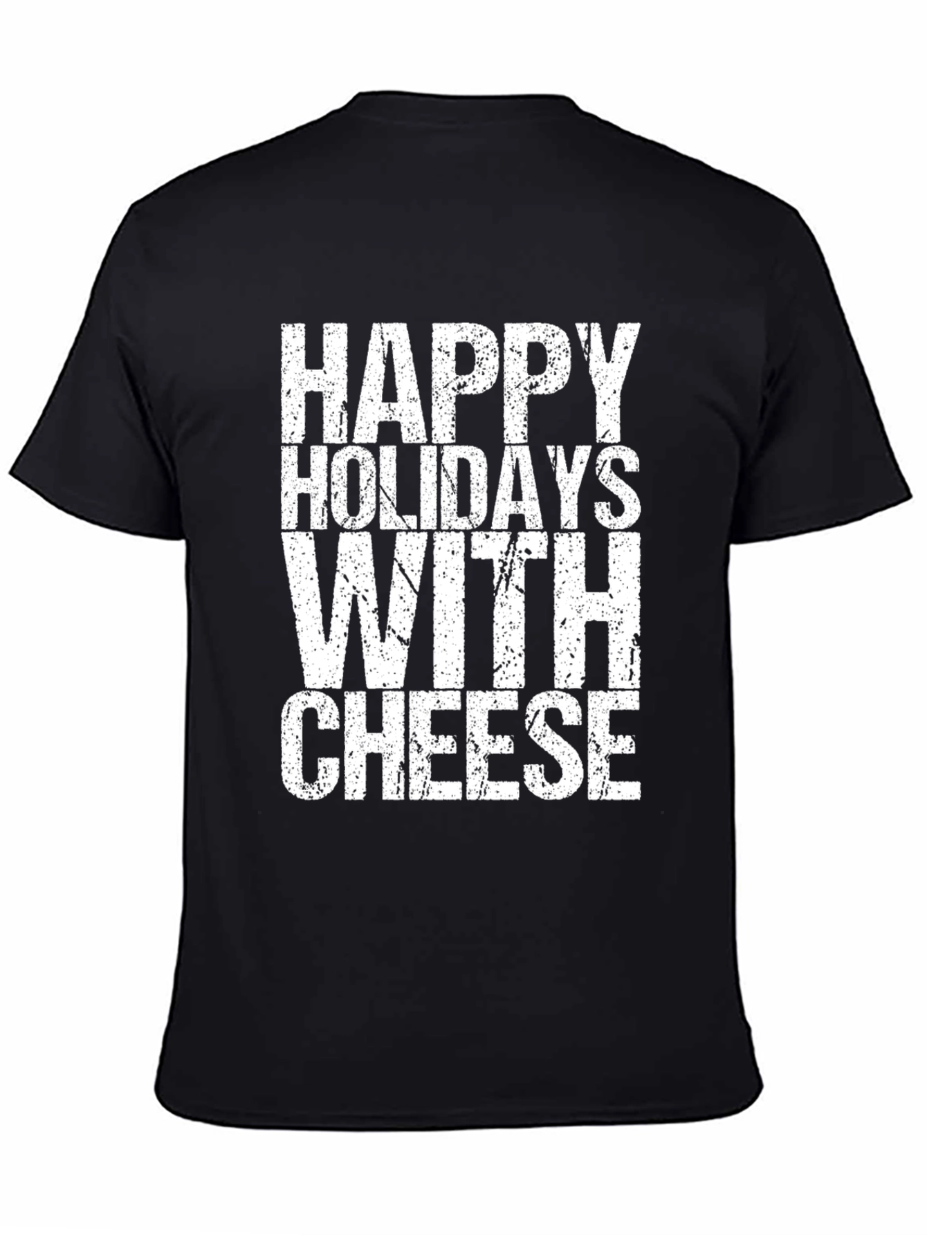 Black Happy Holidays With Cheese Graphic T-Shirt view 4