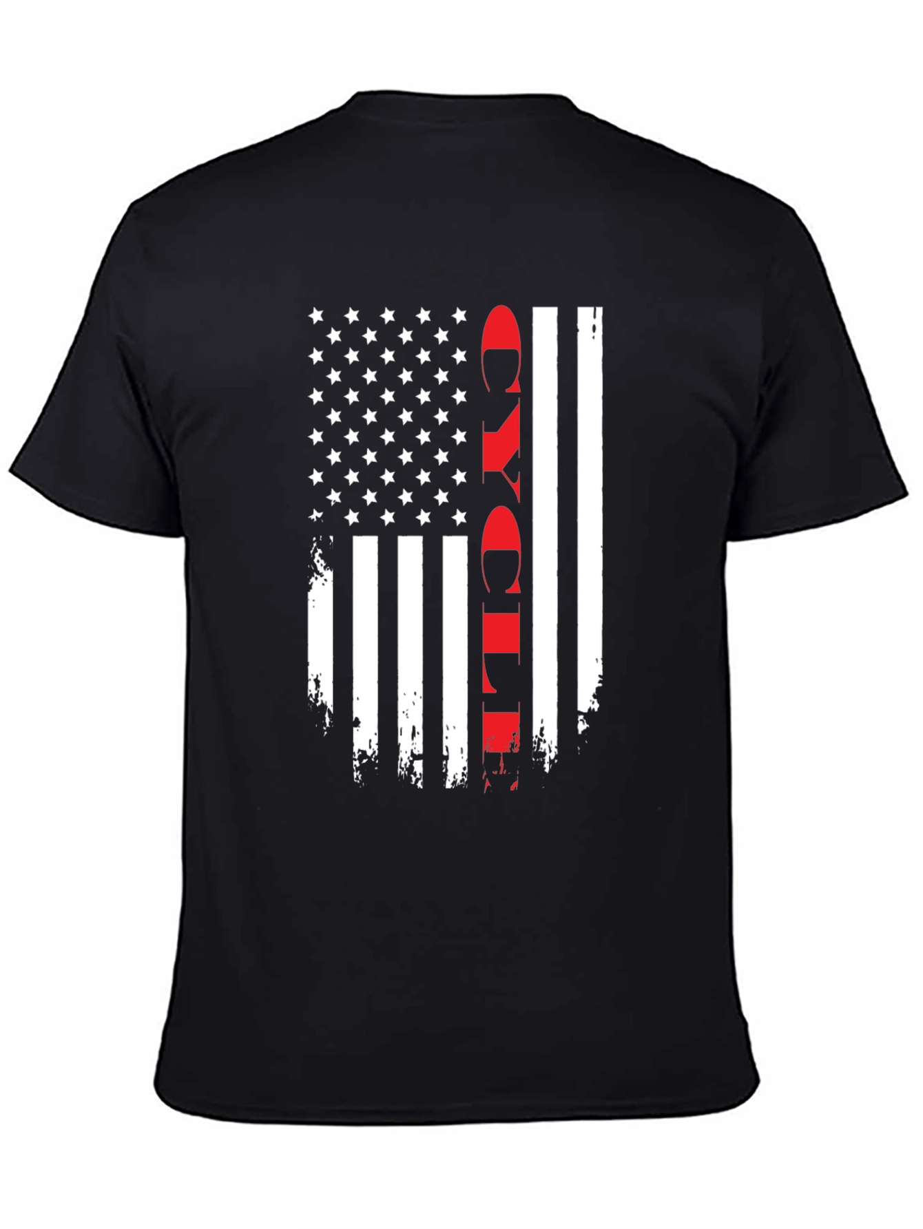 Black Distressed Flag Firefighter T-Shirt view 4