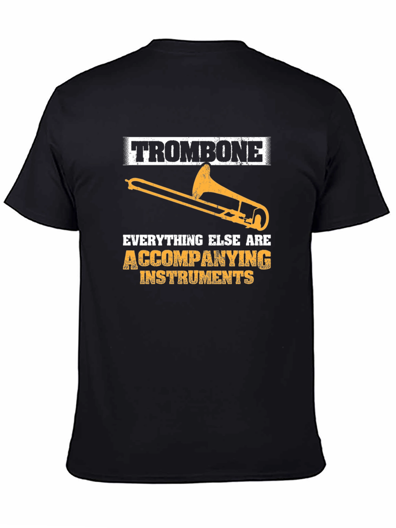 Black Trombone Player's T-Shirt - Accompanying Instruments view 4