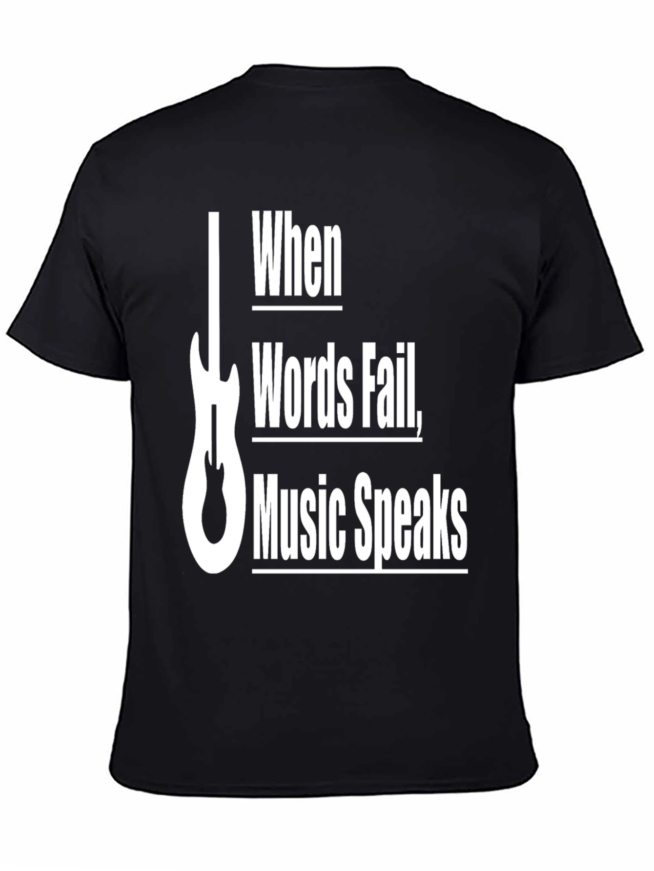 Black Music Speaks T-Shirt - Guitar Graphic Tee view 4