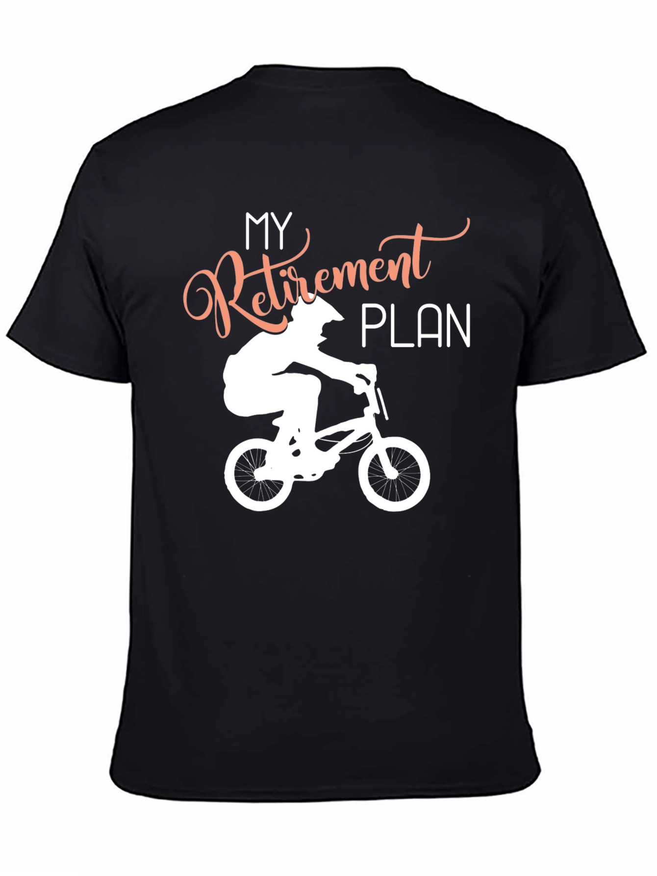 Black Retirement Plan Biking T-Shirt view 4
