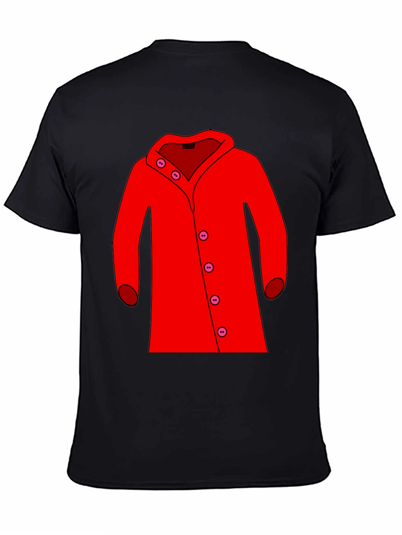 Black Red Coat Graphic Tee - Stylish Unisex T-Shirt view 4